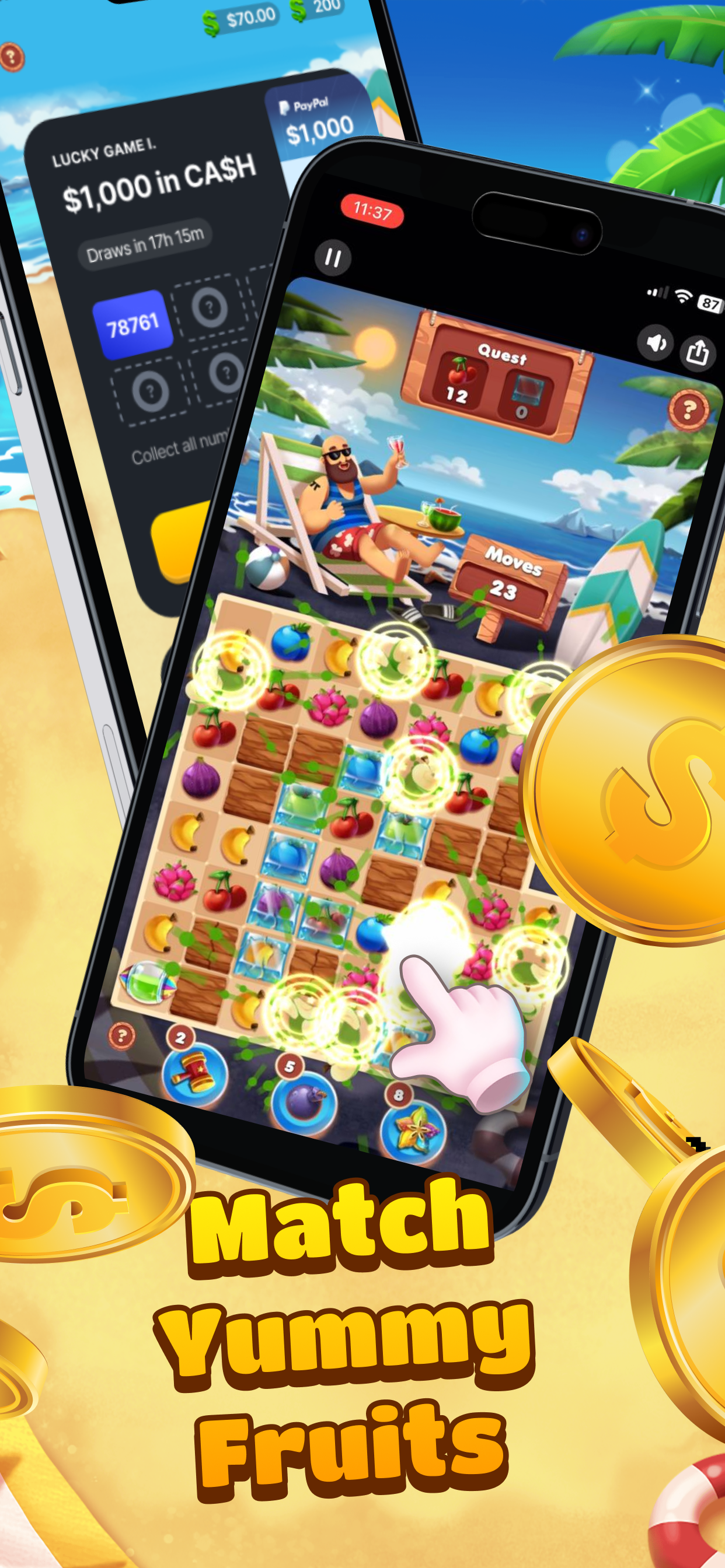 اسکرین شات 5 بازی Tropical Crush: Win Cash Prize