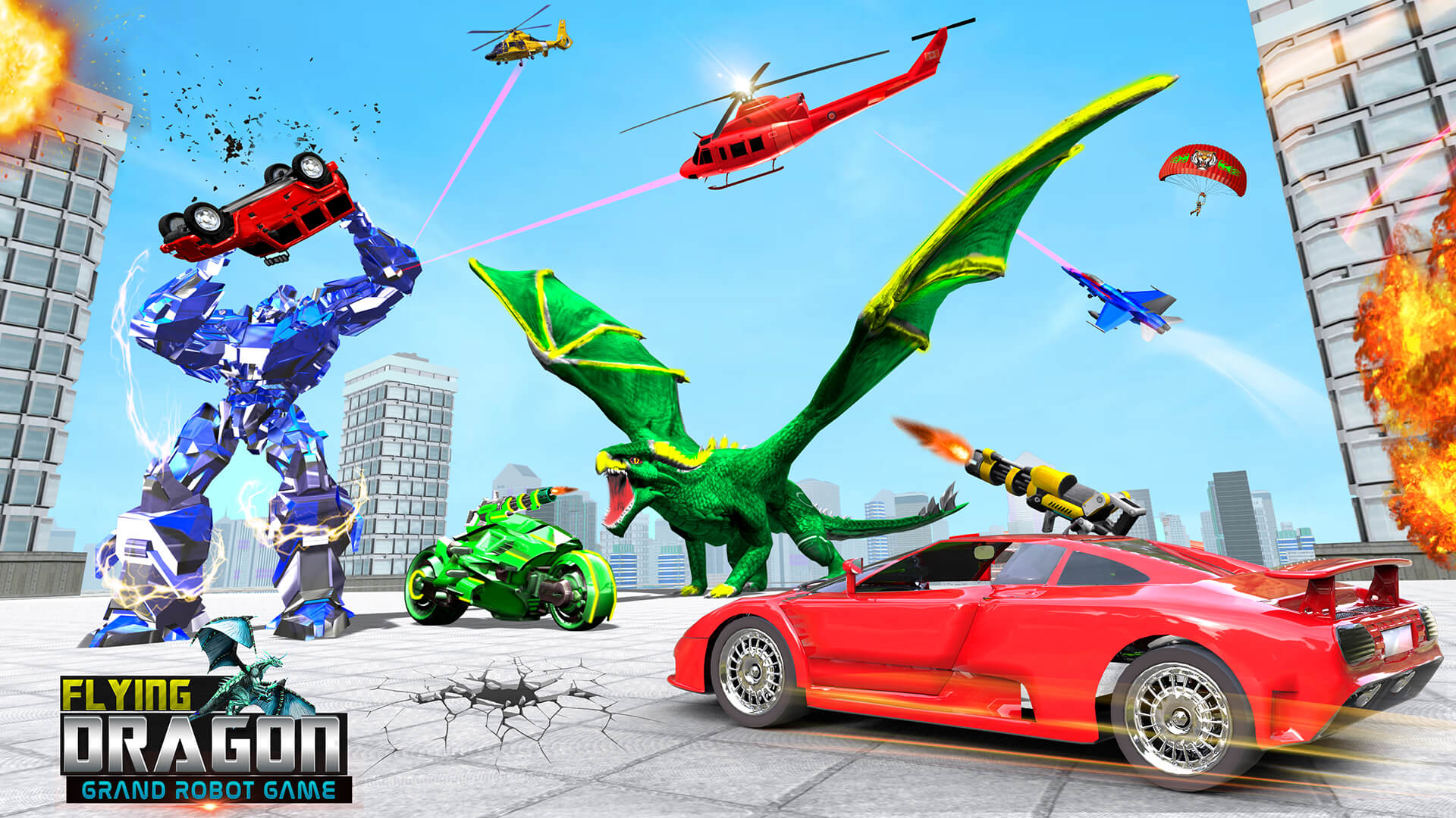 اسکرین شات 1 بازی Flying Dragon Transform Robot