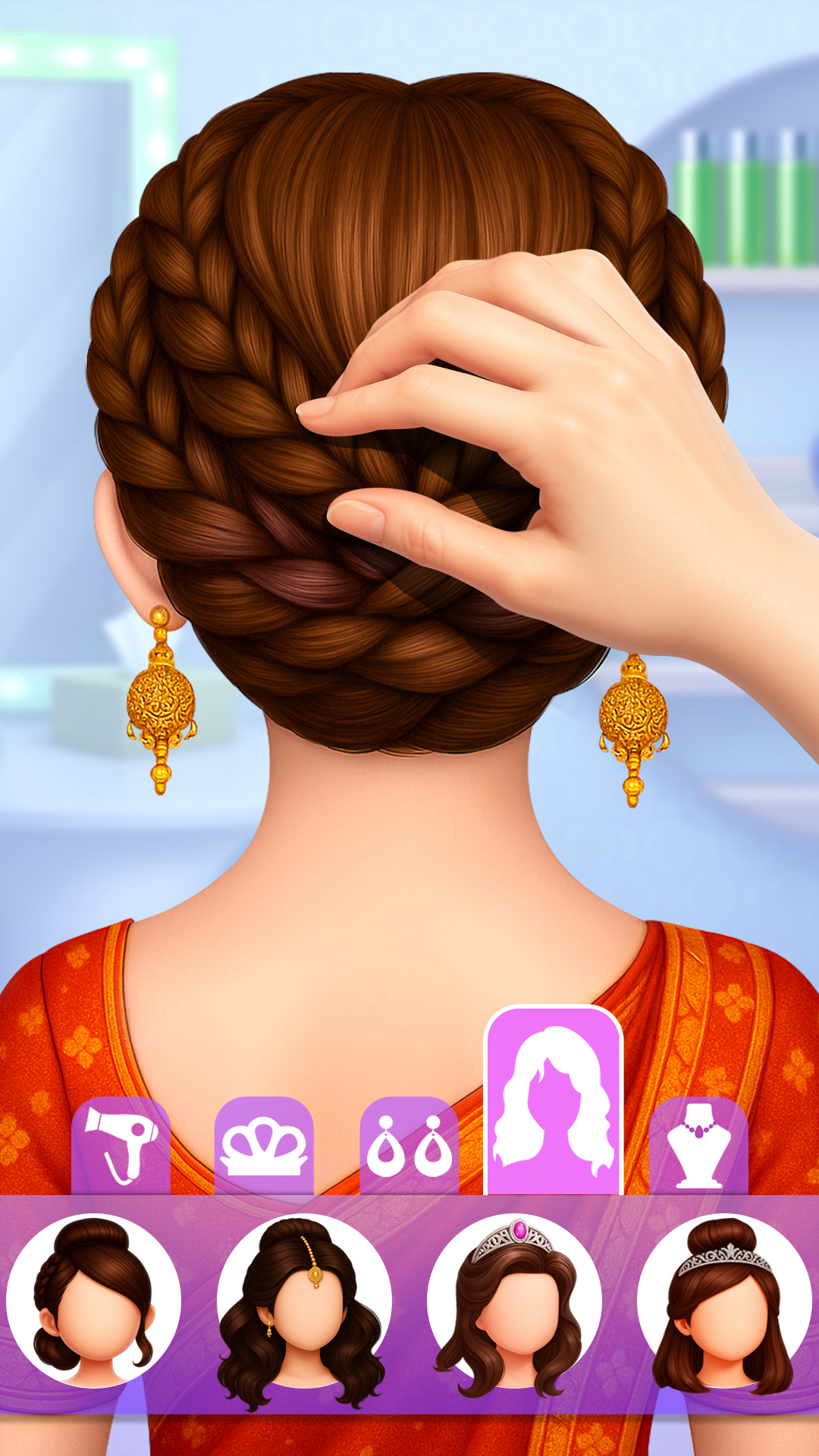 اسکرین شات 1 بازی Indian Wedding Hair Do Designs