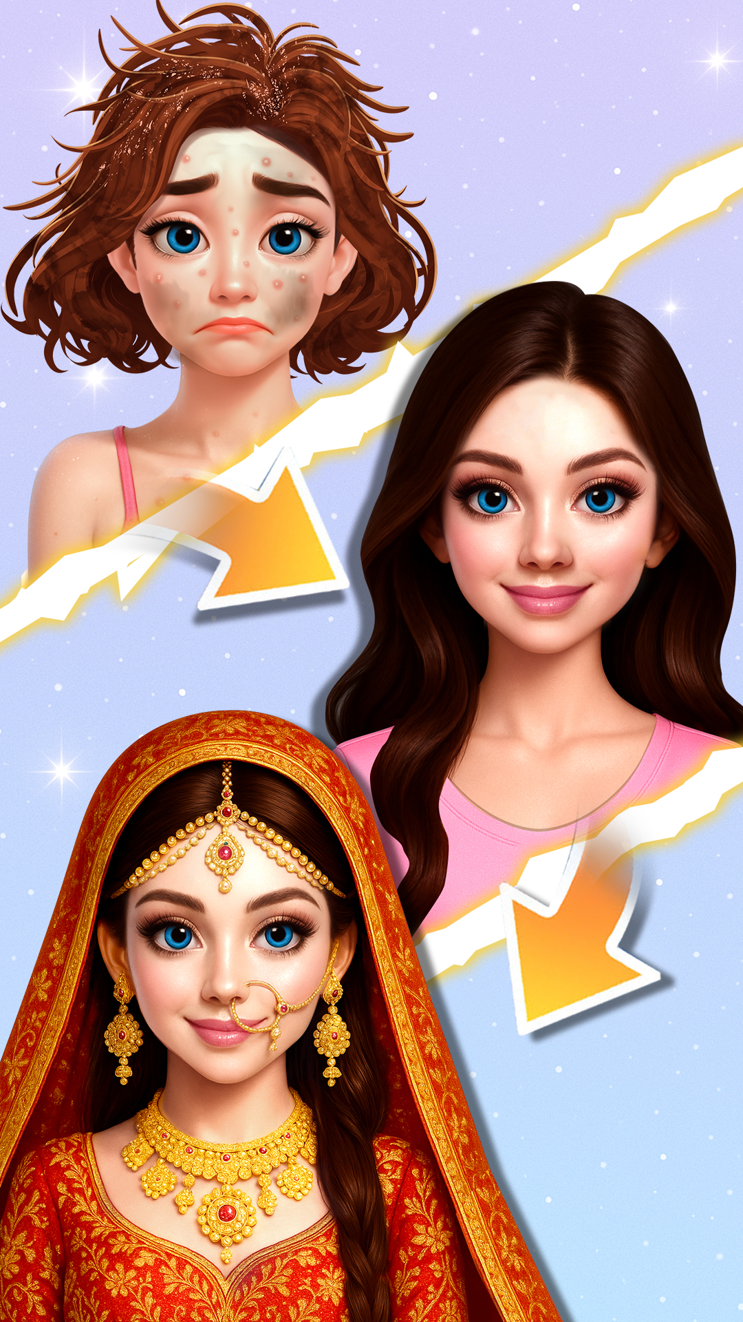 اسکرین شات 4 بازی Indian Wedding Hair Do Designs