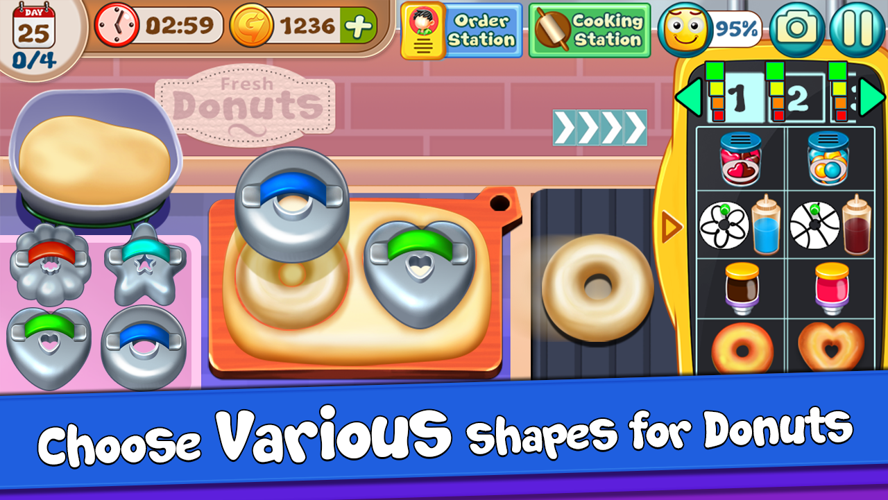 اسکرین شات 2 برنامه My Donut Truck - Cooking Games