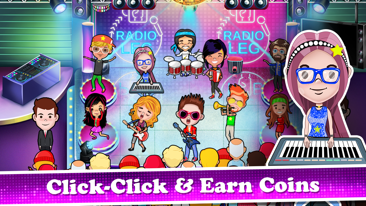 اسکرین شات 3 بازی Pop Star Band Clicker Games