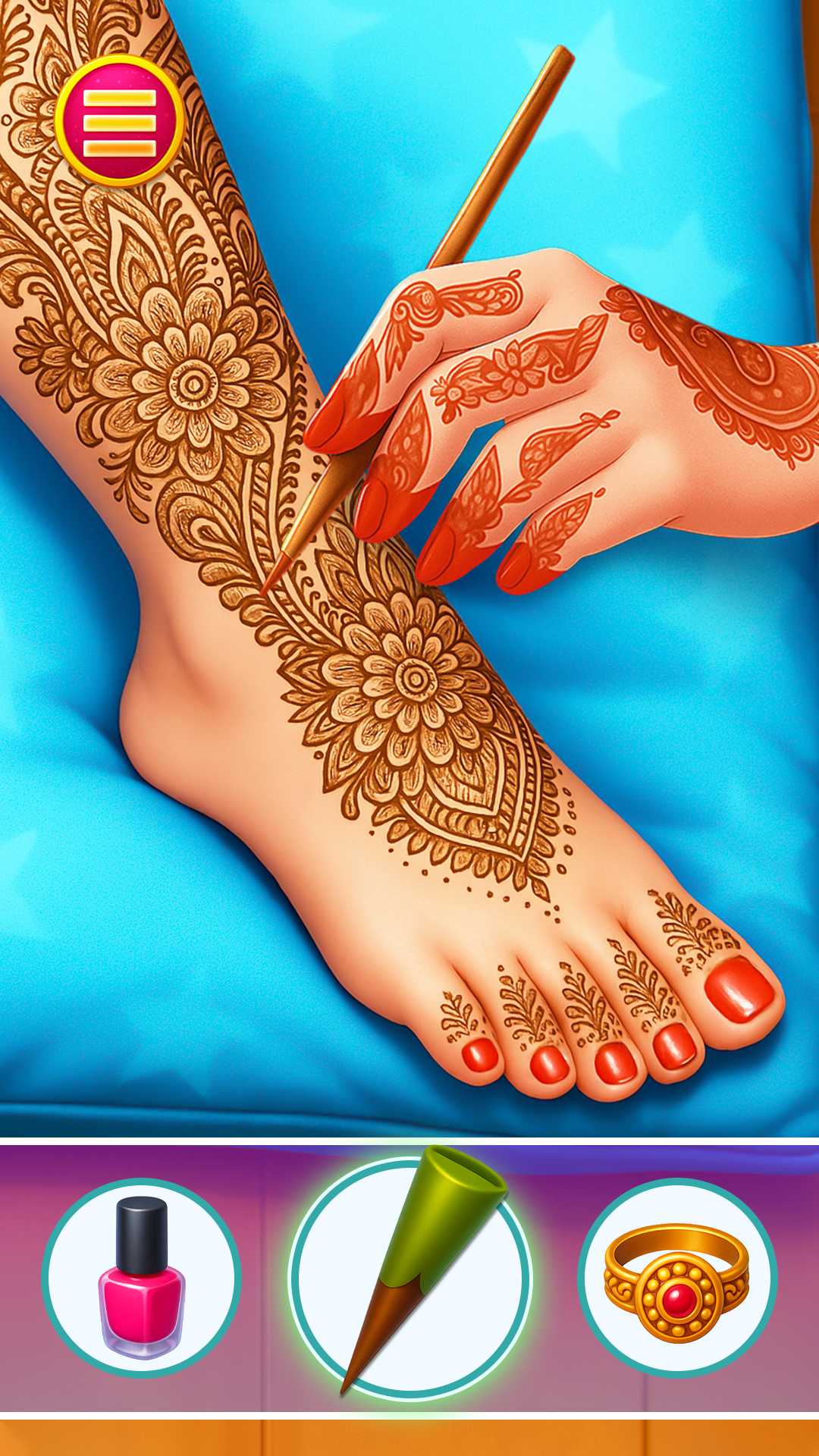 اسکرین شات 2 بازی Indian Princess Mehndi Designs