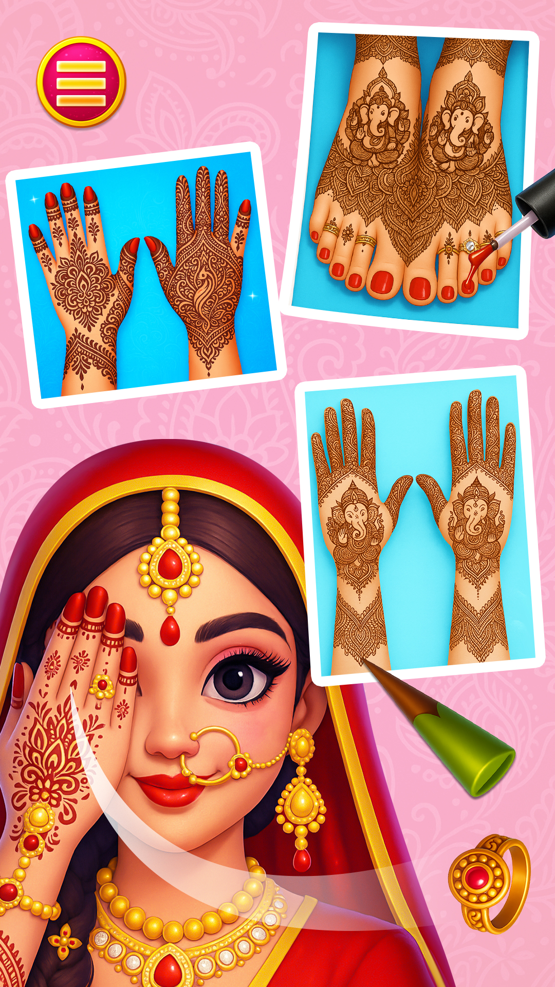 اسکرین شات 5 بازی Indian Princess Mehndi Designs