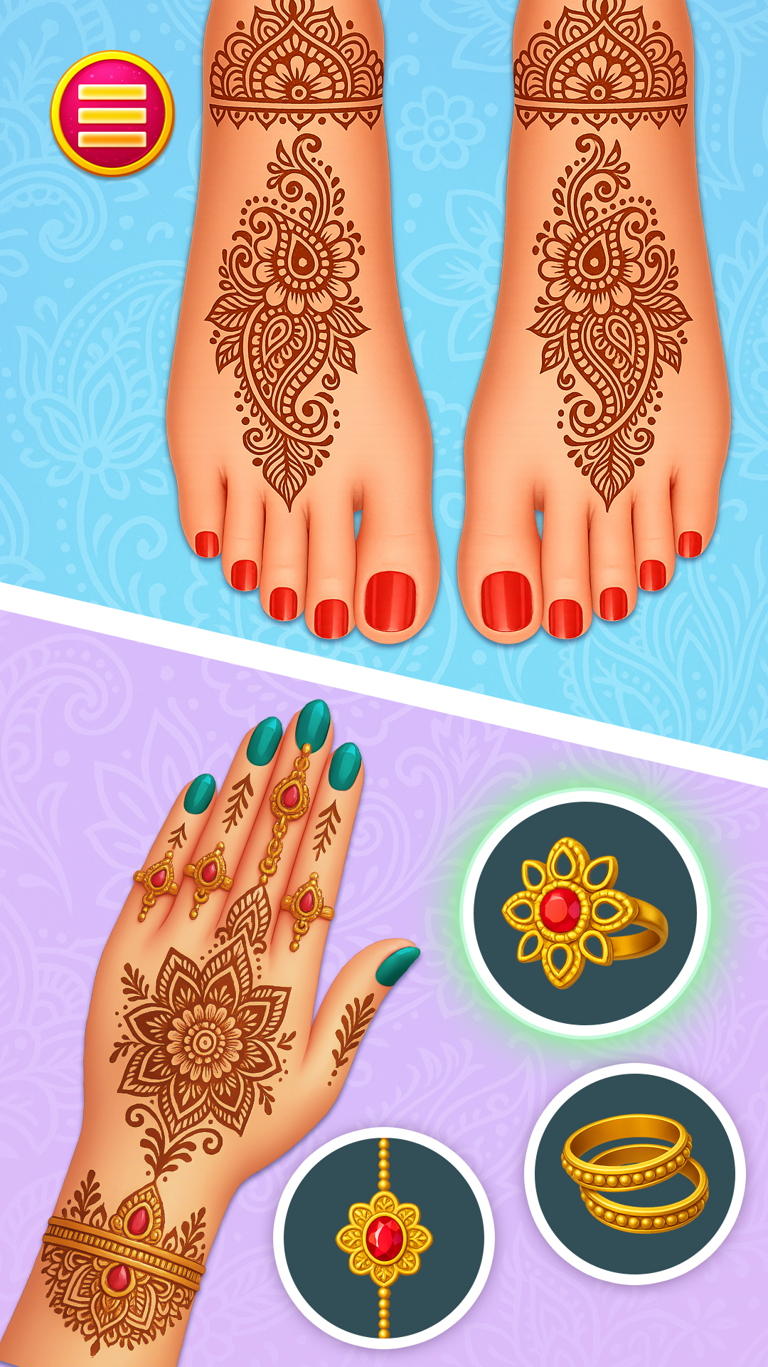اسکرین شات 4 بازی Indian Princess Mehndi Designs