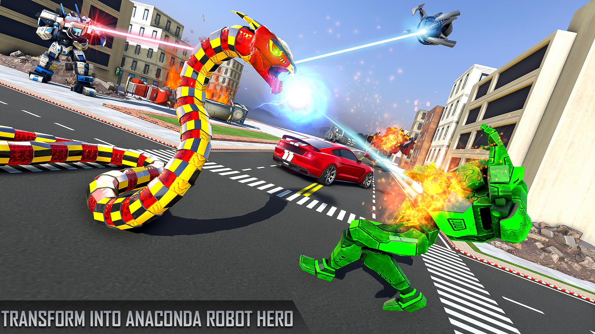 اسکرین شات 5 برنامه Anaconda Robot Car Robot Game