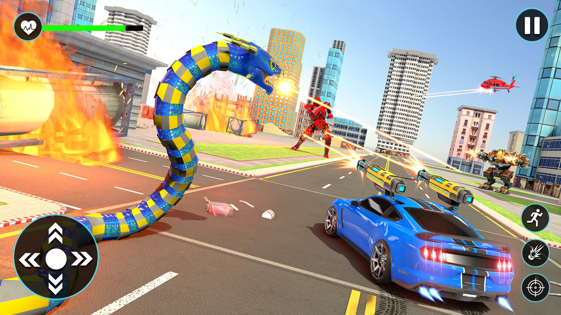 اسکرین شات 2 برنامه Anaconda Robot Car Robot Game