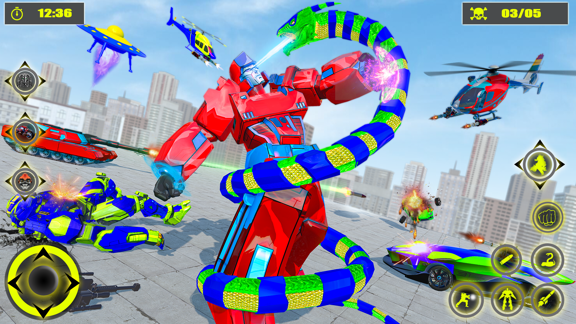 اسکرین شات 1 برنامه Anaconda Robot Car Robot Game