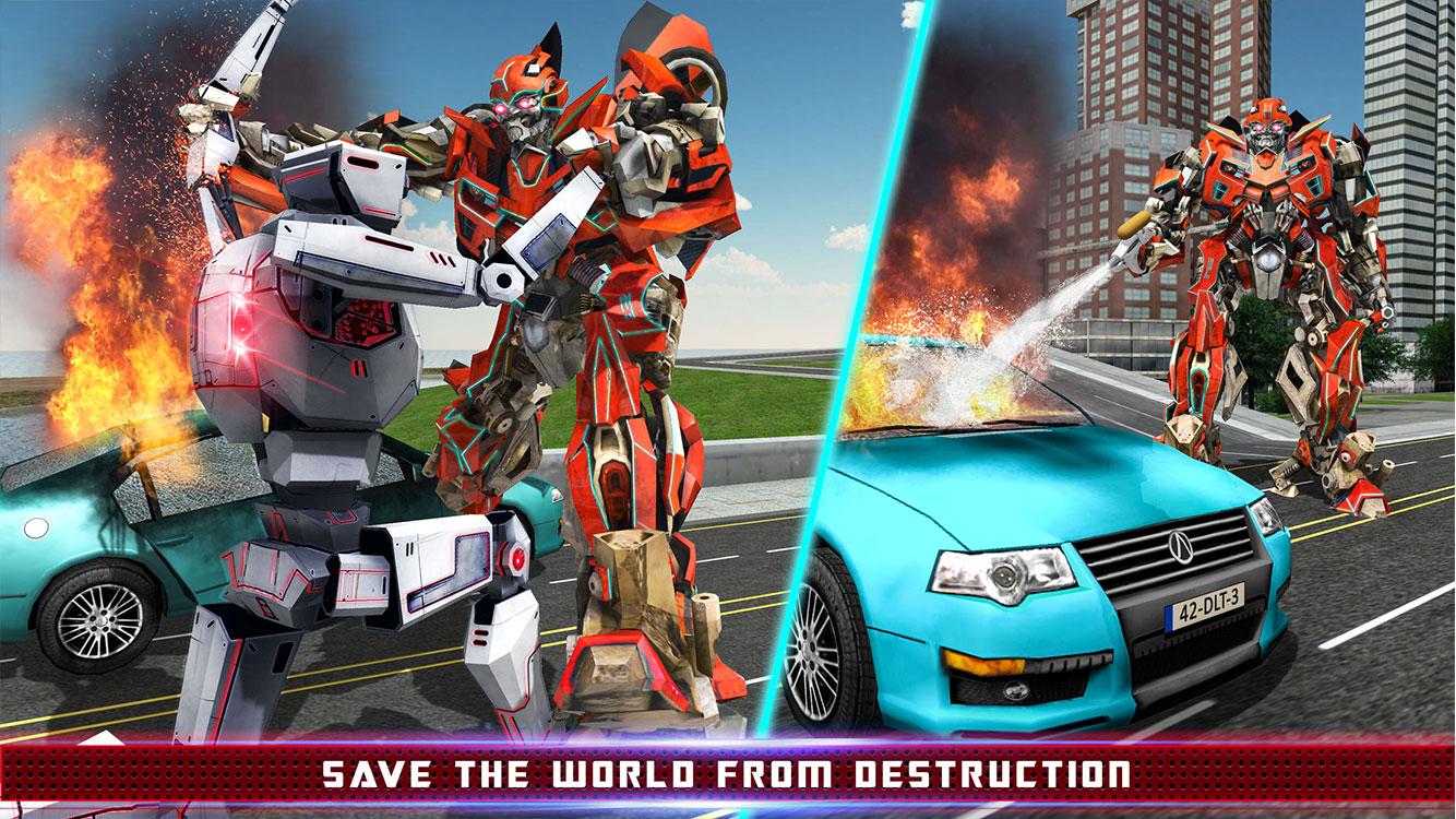 اسکرین شات 4 بازی Robot Fire Rescue: Truck Games