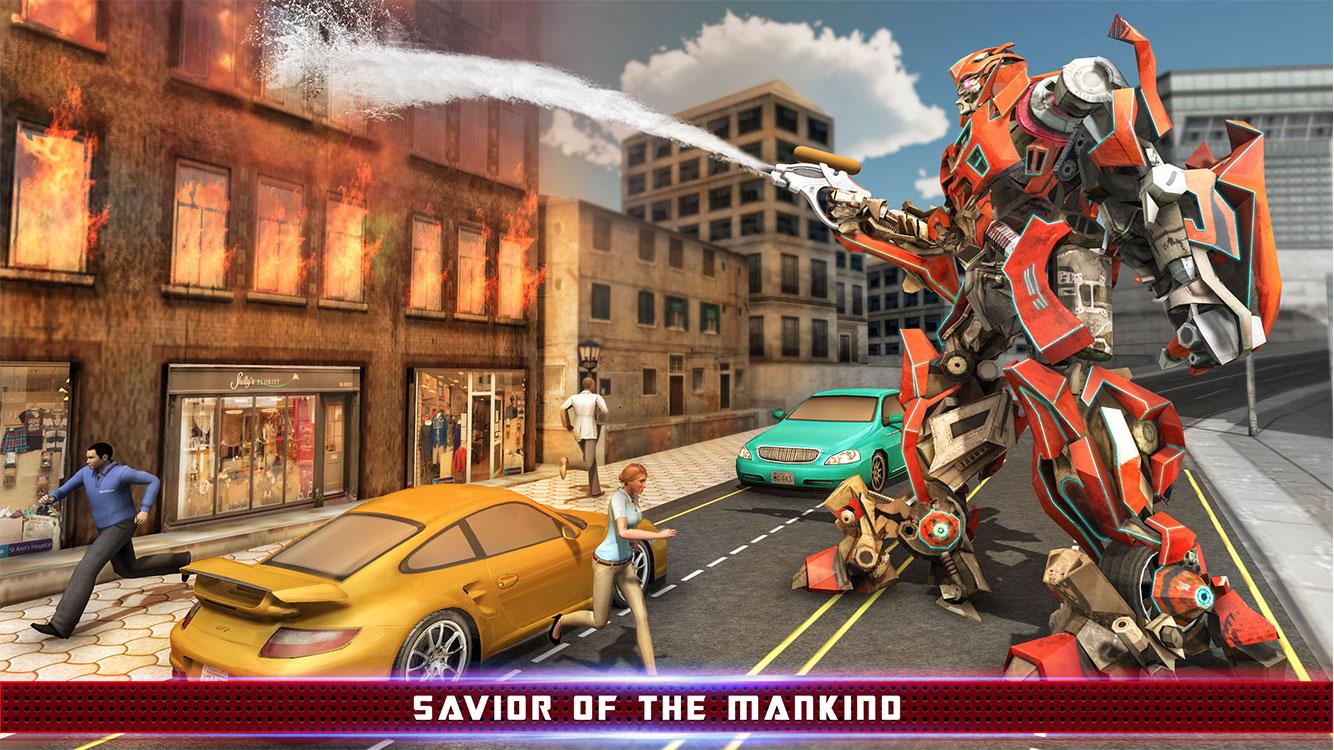 اسکرین شات 2 بازی Robot Fire Rescue: Truck Games