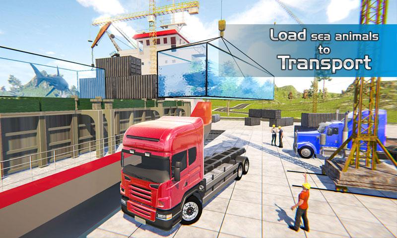 اسکرین شات 1 برنامه Sea Animal Transport Truck Sim