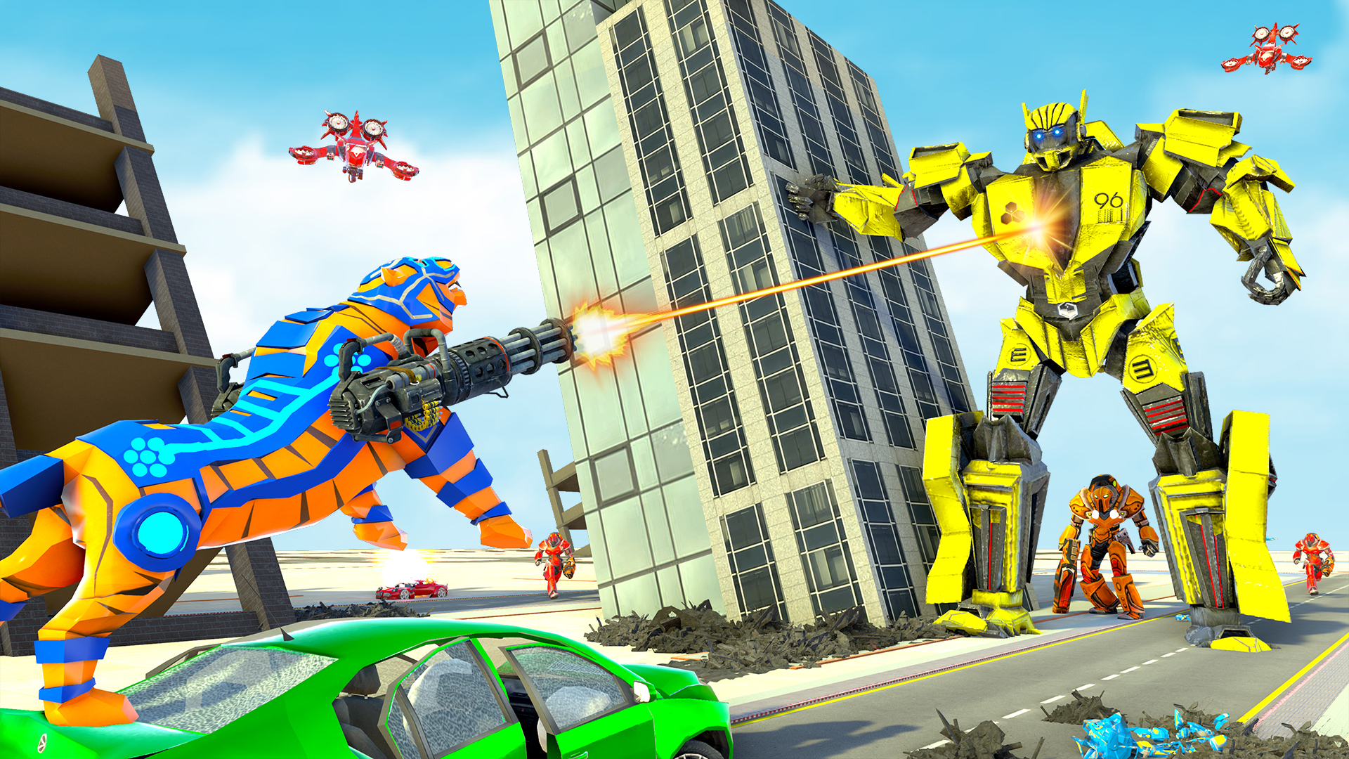 اسکرین شات 3 بازی Tiger Transform Robot Car Game