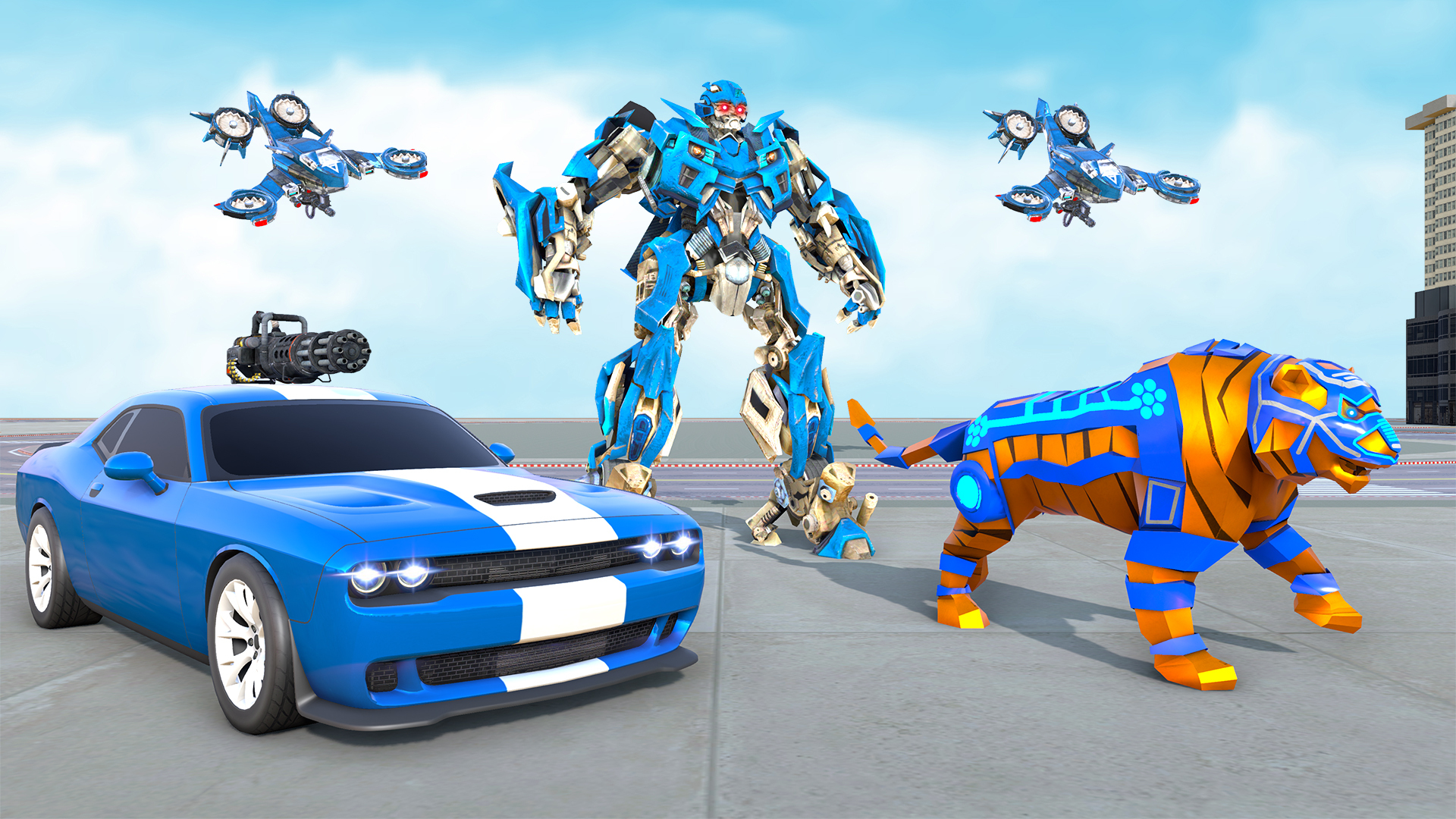 اسکرین شات 1 بازی Tiger Transform Robot Car Game