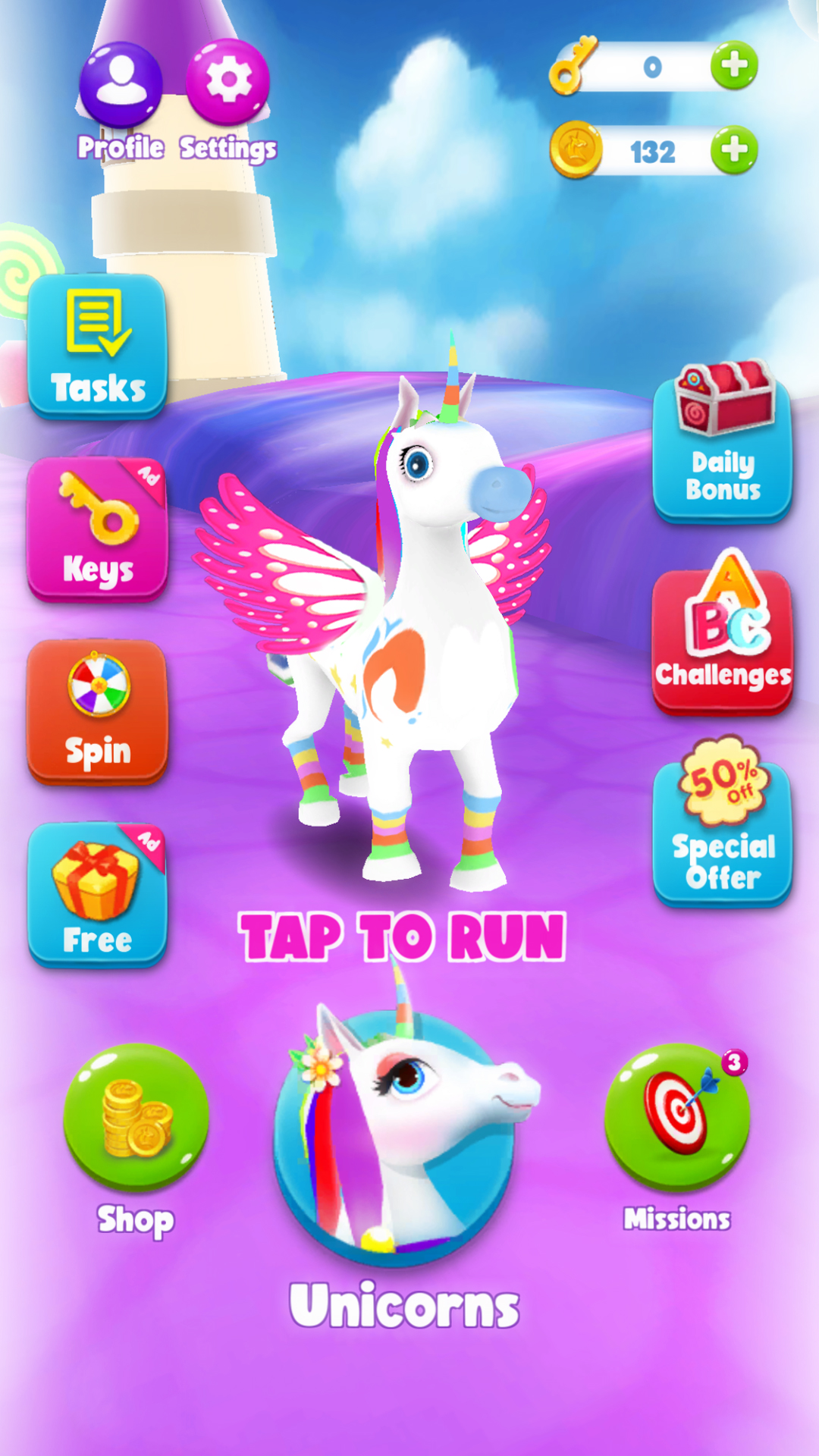 اسکرین شات 4 بازی Unicorn Runner 3D - Super Magical Runner Adventure