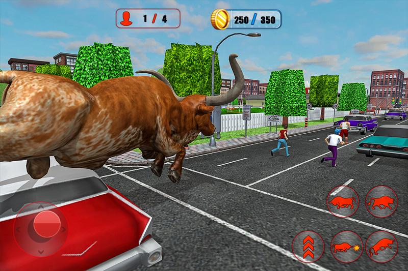 اسکرین شات 3 برنامه Angry Bull Game City Attack