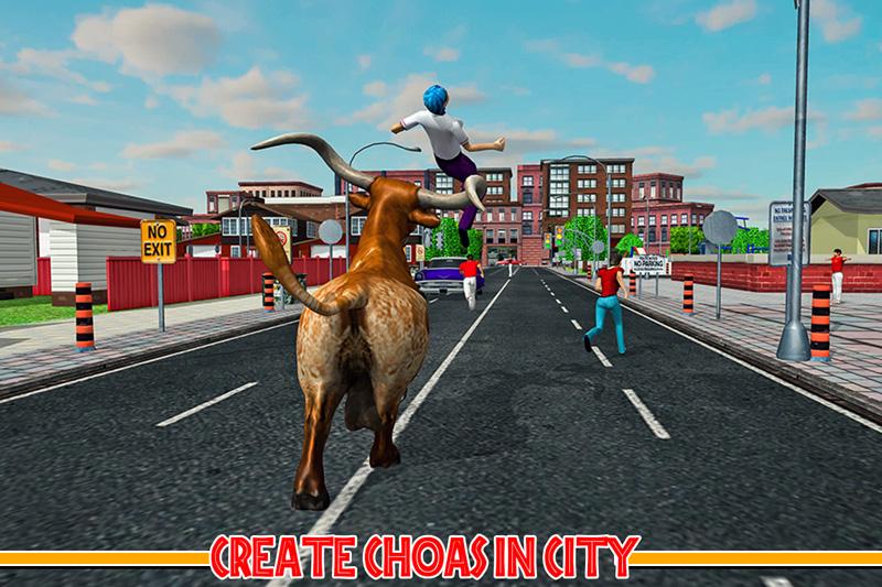 اسکرین شات 6 برنامه Angry Bull Game City Attack
