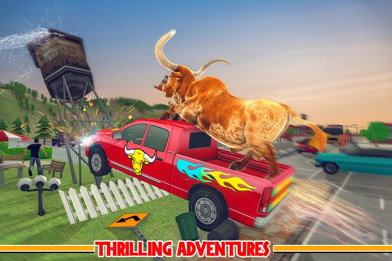 اسکرین شات 1 برنامه Angry Bull Game City Attack