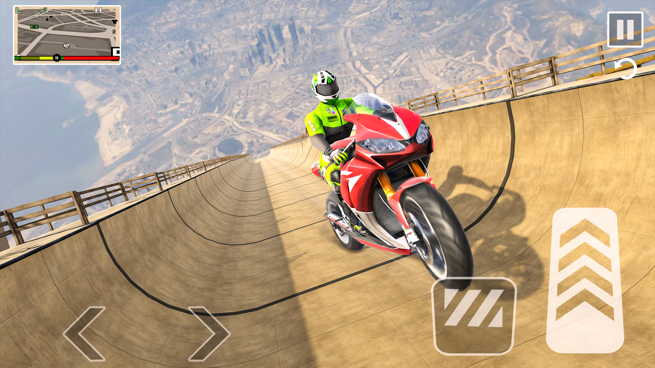 اسکرین شات 5 برنامه Mega Ramp Stunt Bike Games 3D