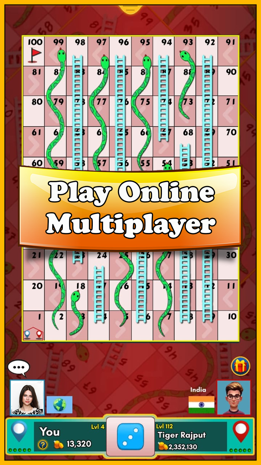 اسکرین شات 1 بازی Snakes and Ladders King