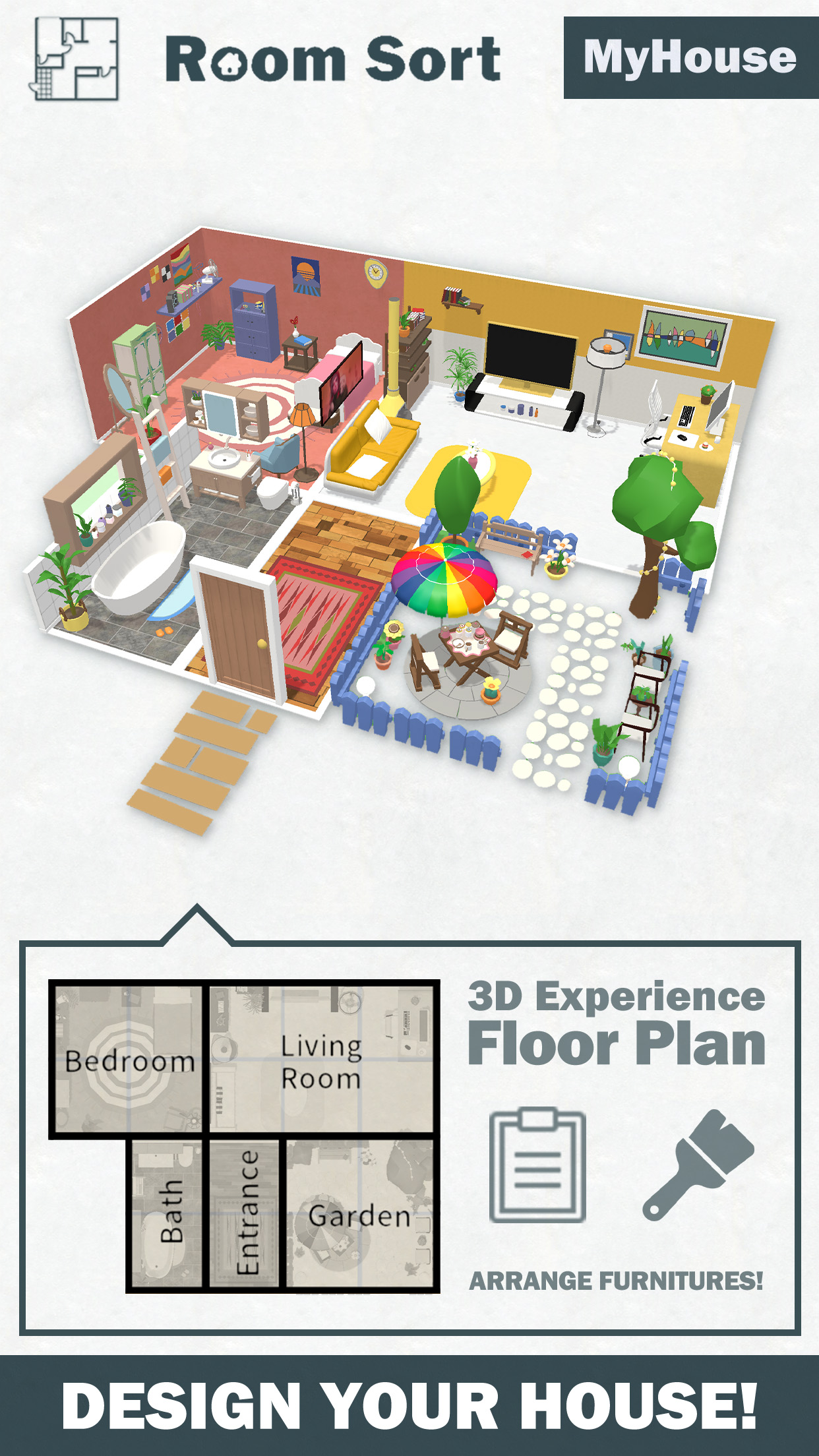 اسکرین شات 1 بازی Room Sort - Floor Plan Game