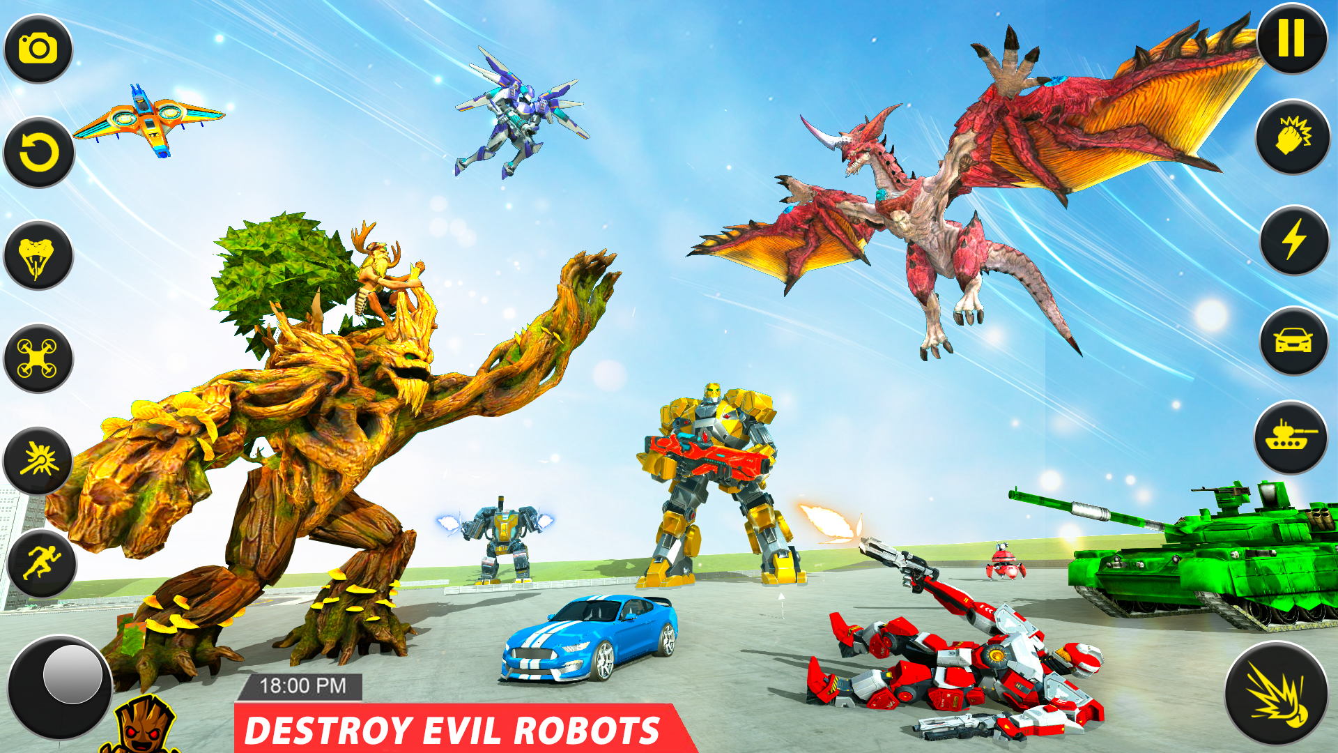 اسکرین شات 4 بازی Dragon Robot Tree Robot Game