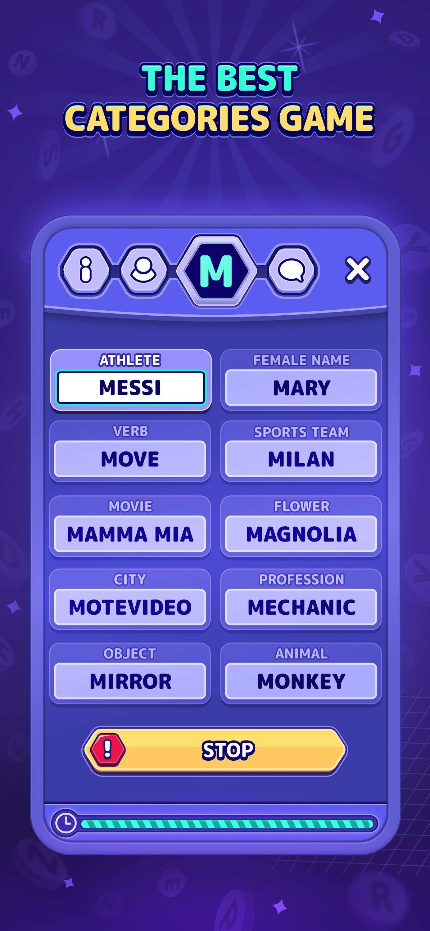 اسکرین شات 1 بازی StopotS - The Categories Game