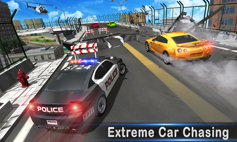 اسکرین شات 1 برنامه Police Chase Cop Car Games