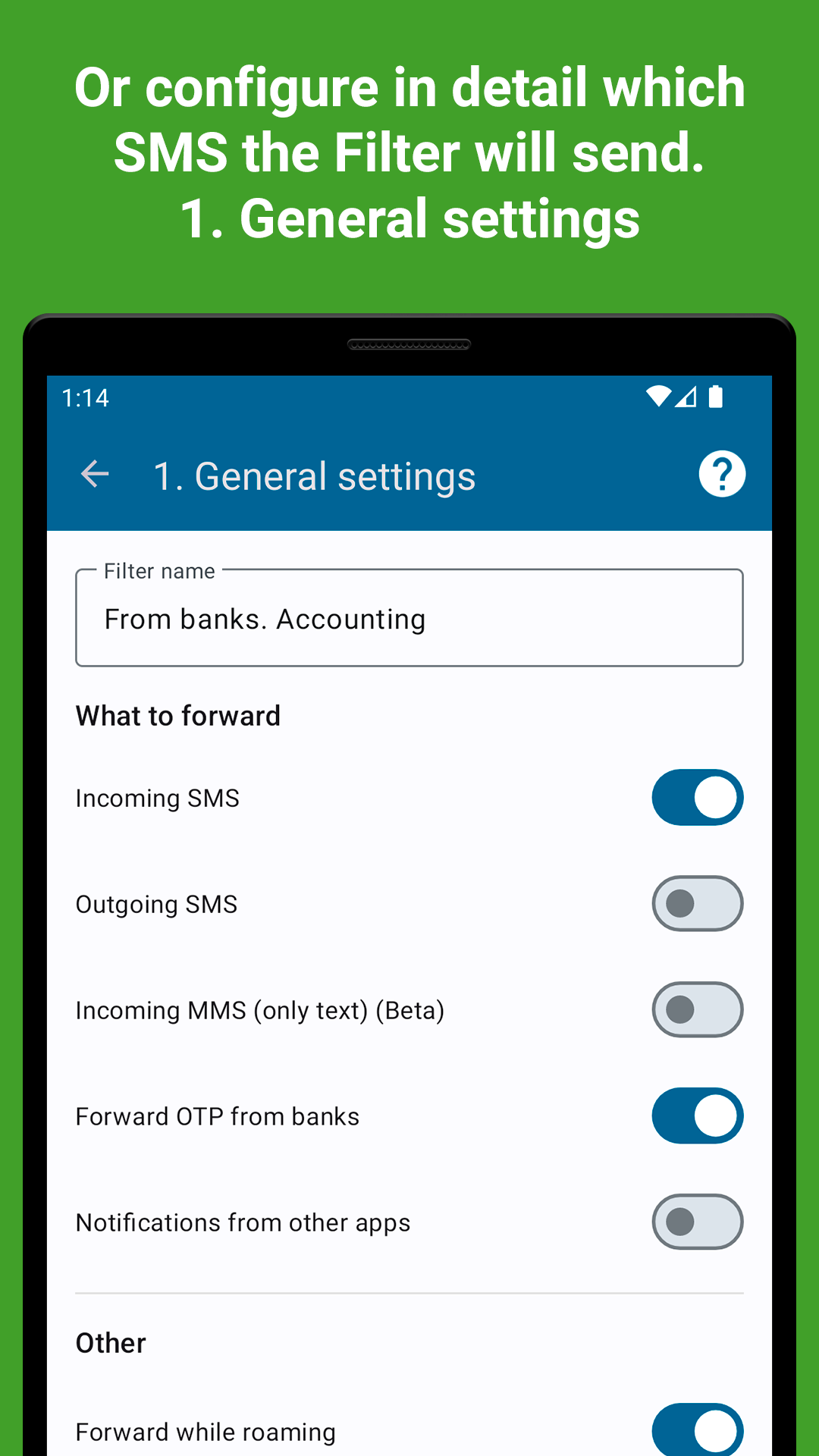 اسکرین شات برنامه SMS forwarder 3