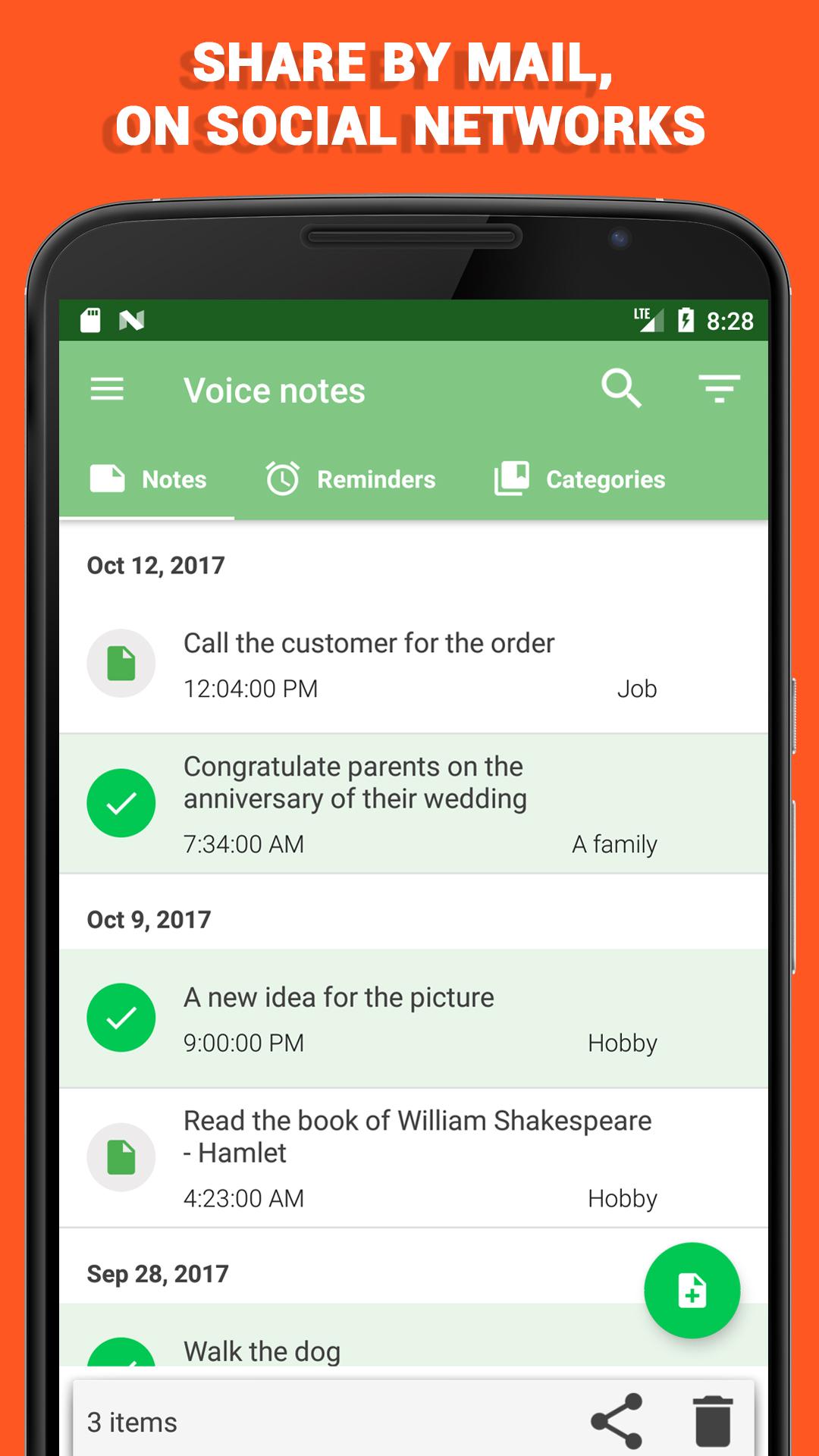 اسکرین شات برنامه Voice notes 4