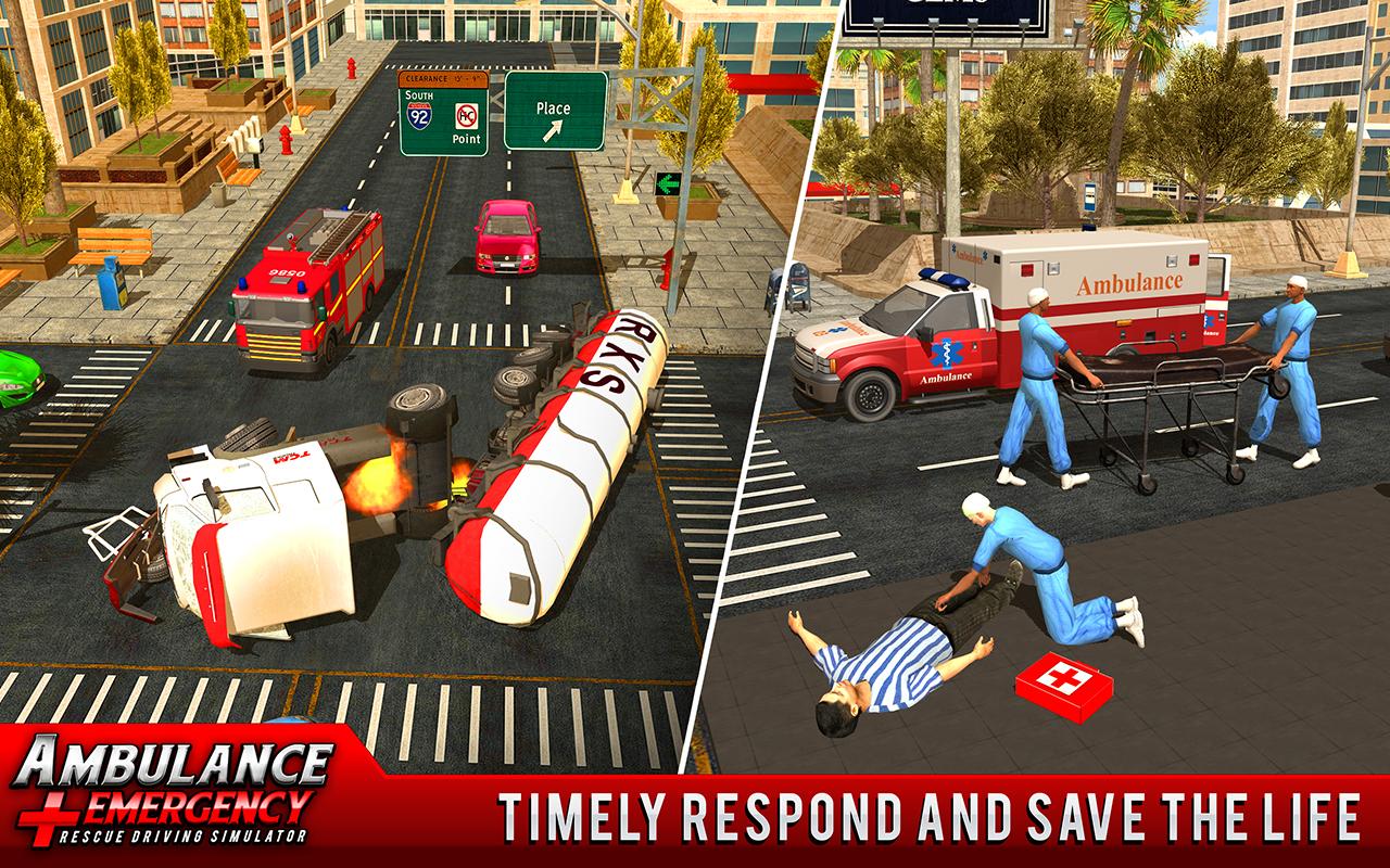 اسکرین شات 5 برنامه 911 Ambulance City Rescue Game