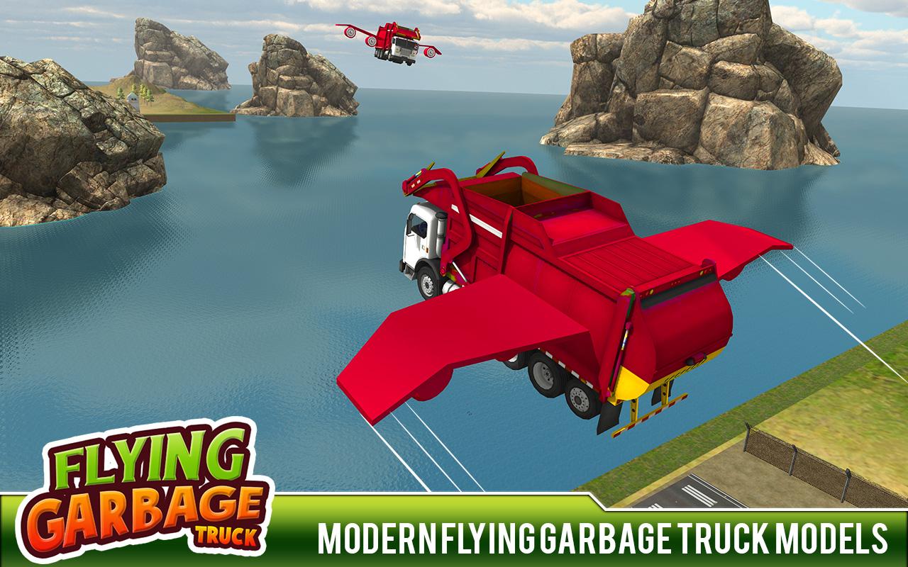 اسکرین شات 3 برنامه City Garbage Flying Truck 3D