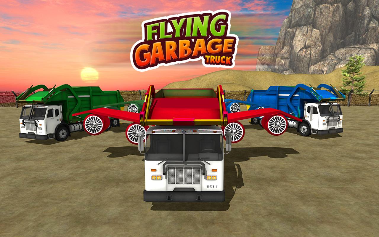 اسکرین شات 2 برنامه City Garbage Flying Truck 3D