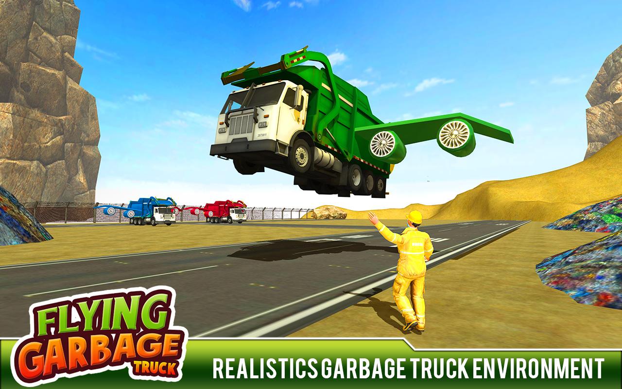 اسکرین شات 1 برنامه City Garbage Flying Truck 3D