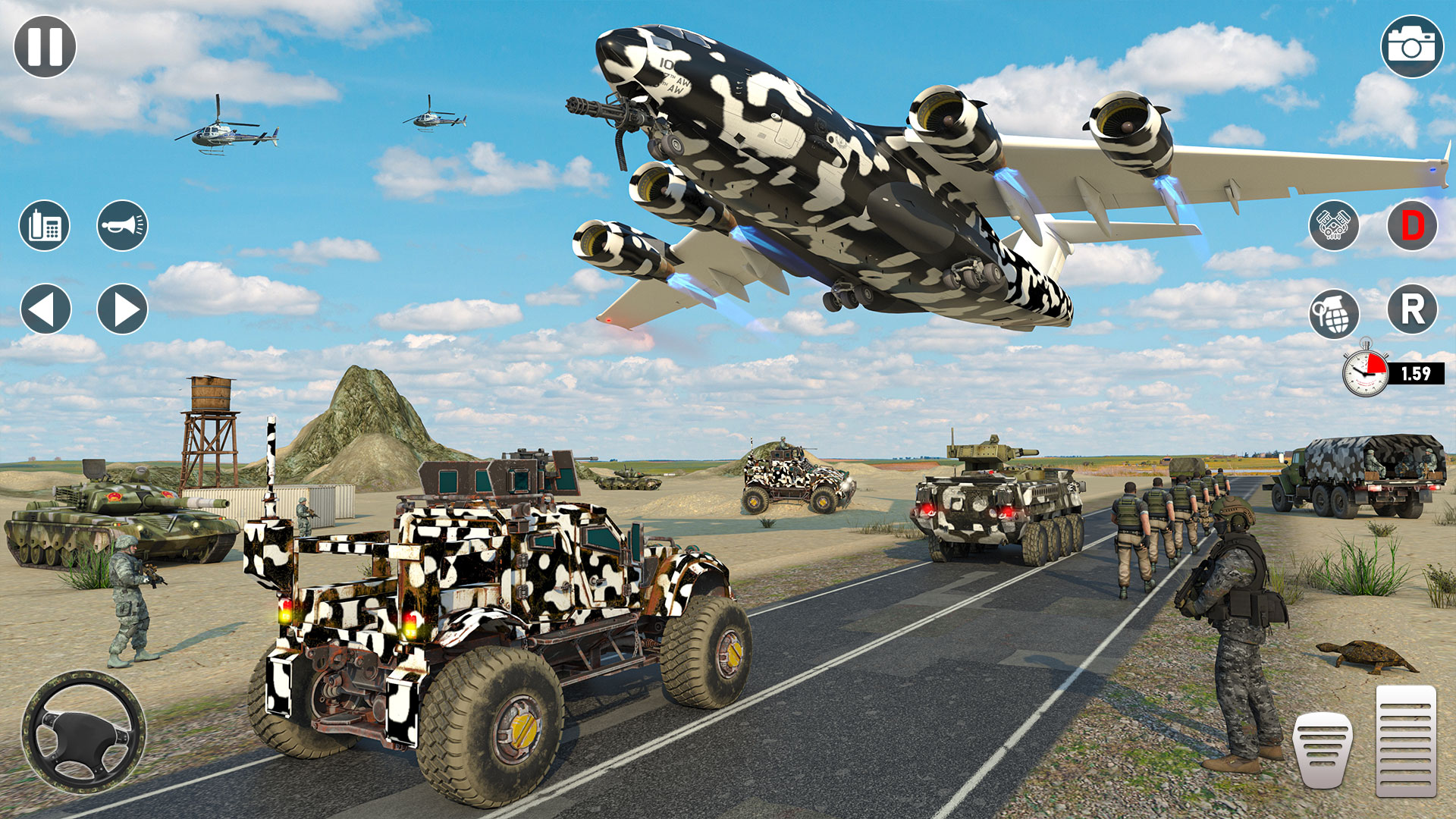اسکرین شات 5 بازی Army Passenger Jeep Driving 3D