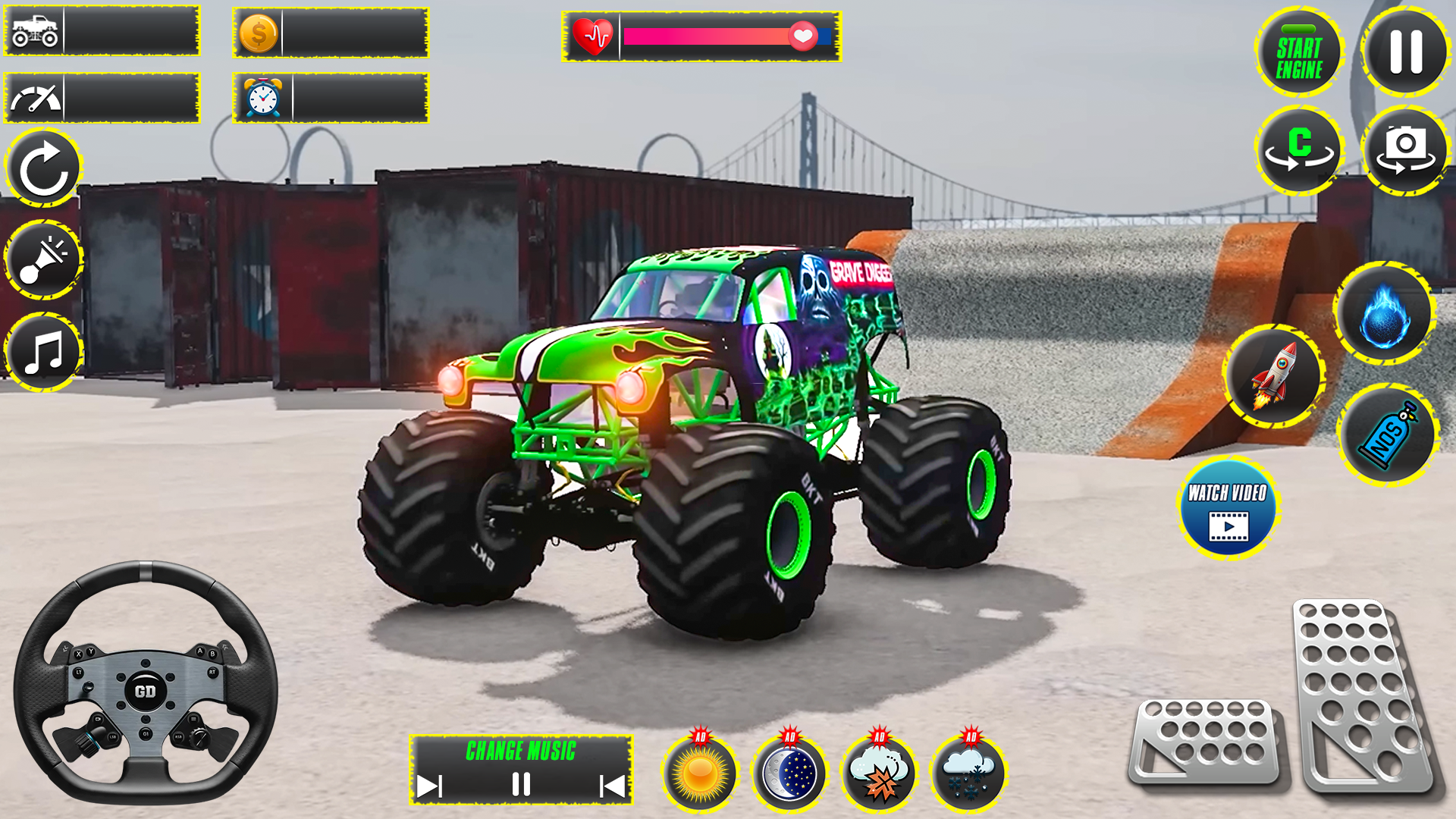 اسکرین شات 5 بازی Monster Truck Stunts Racing 3D