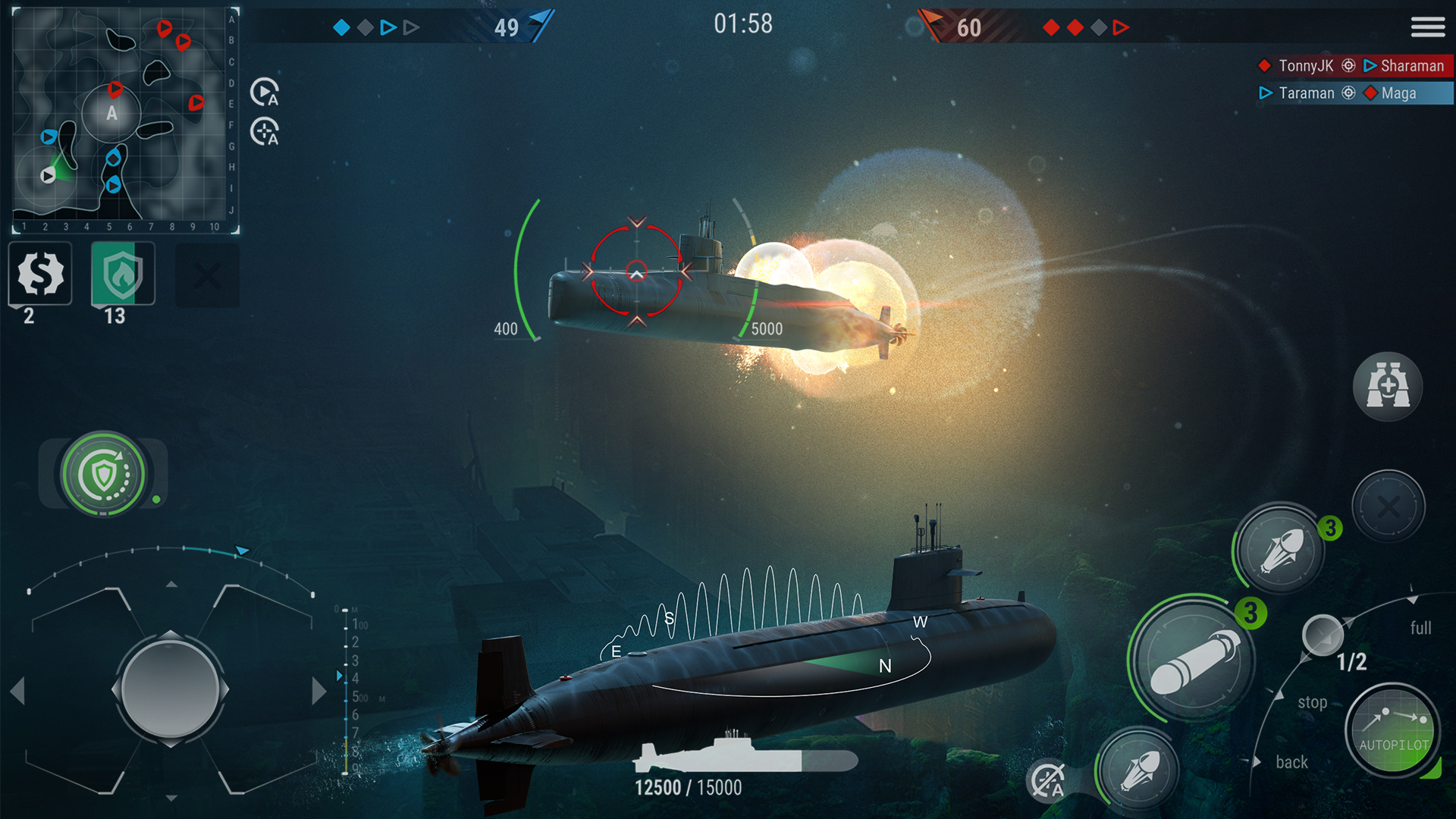 اسکرین شات 2 بازی WORLD of SUBMARINES: Navy PvP
