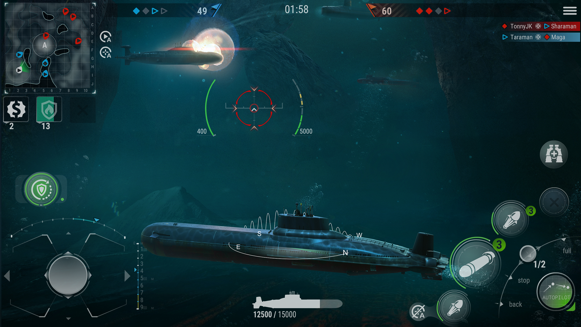 اسکرین شات 1 بازی WORLD of SUBMARINES: Navy PvP