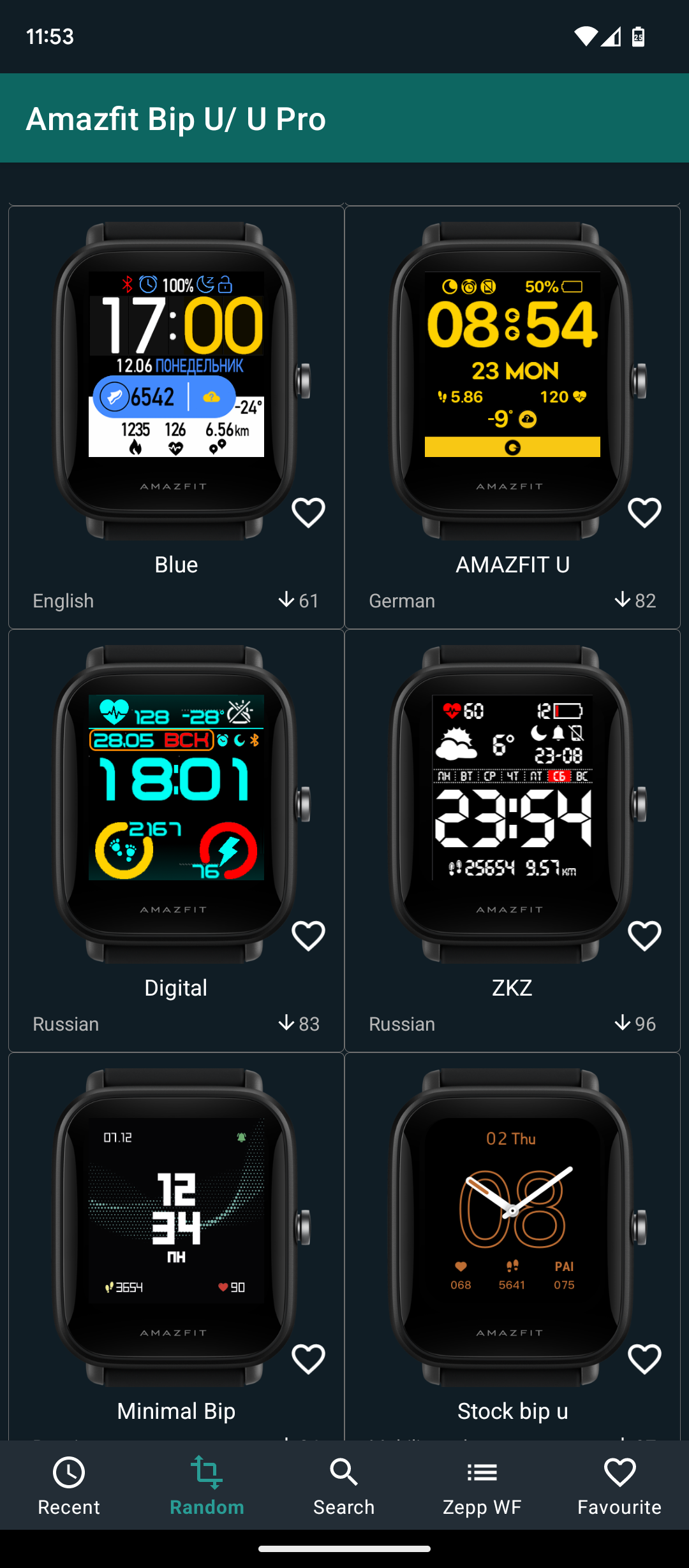 اسکرین شات 5 برنامه Watchfaces Amazfit Bip 3/5 & U