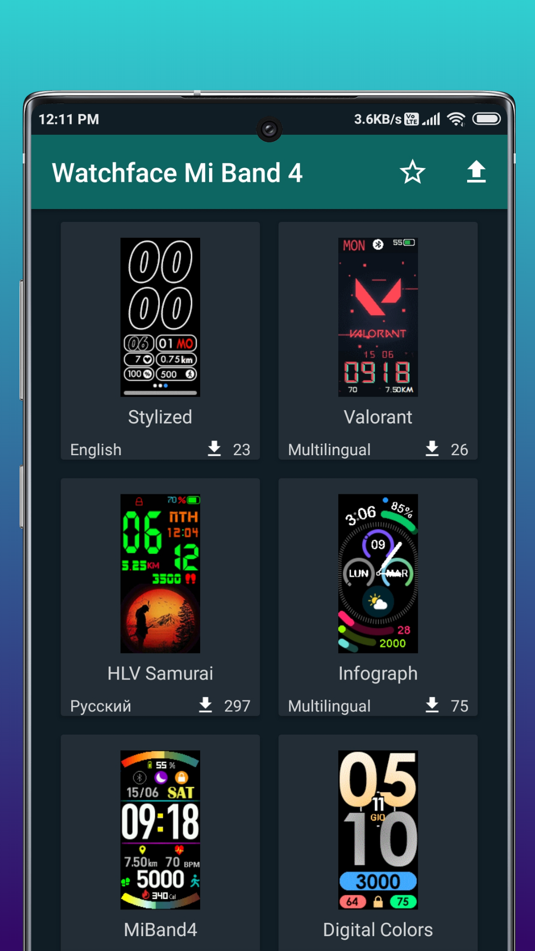 اسکرین شات 1 برنامه Watchfaces for Mi Band 4