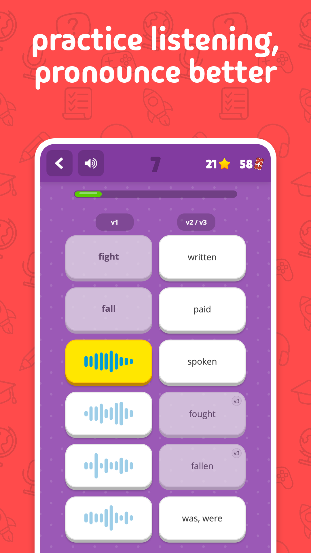 اسکرین شات 3 برنامه English Irregular Verbs