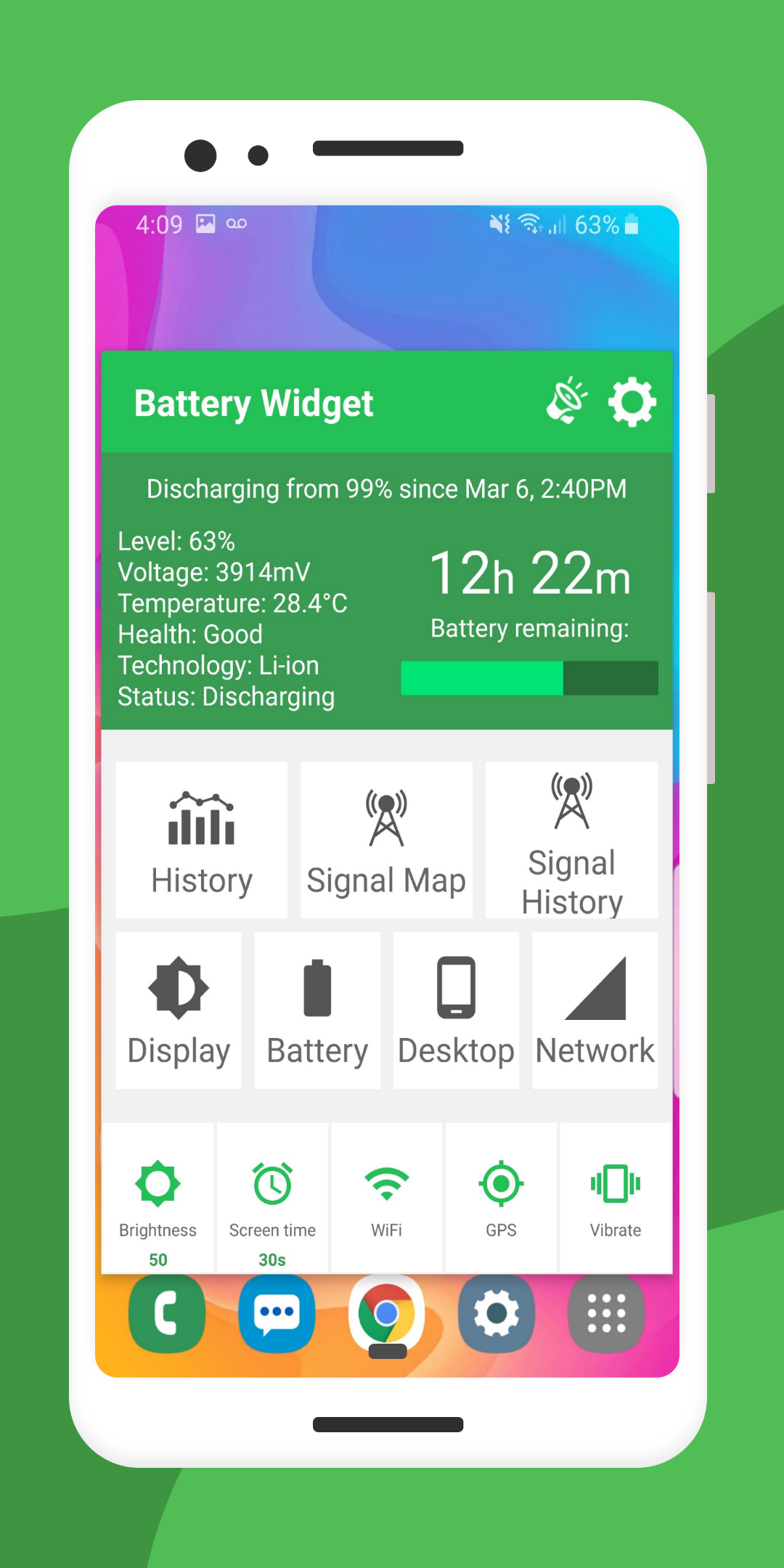 اسکرین شات 1 برنامه Battery Widget % Level Plus