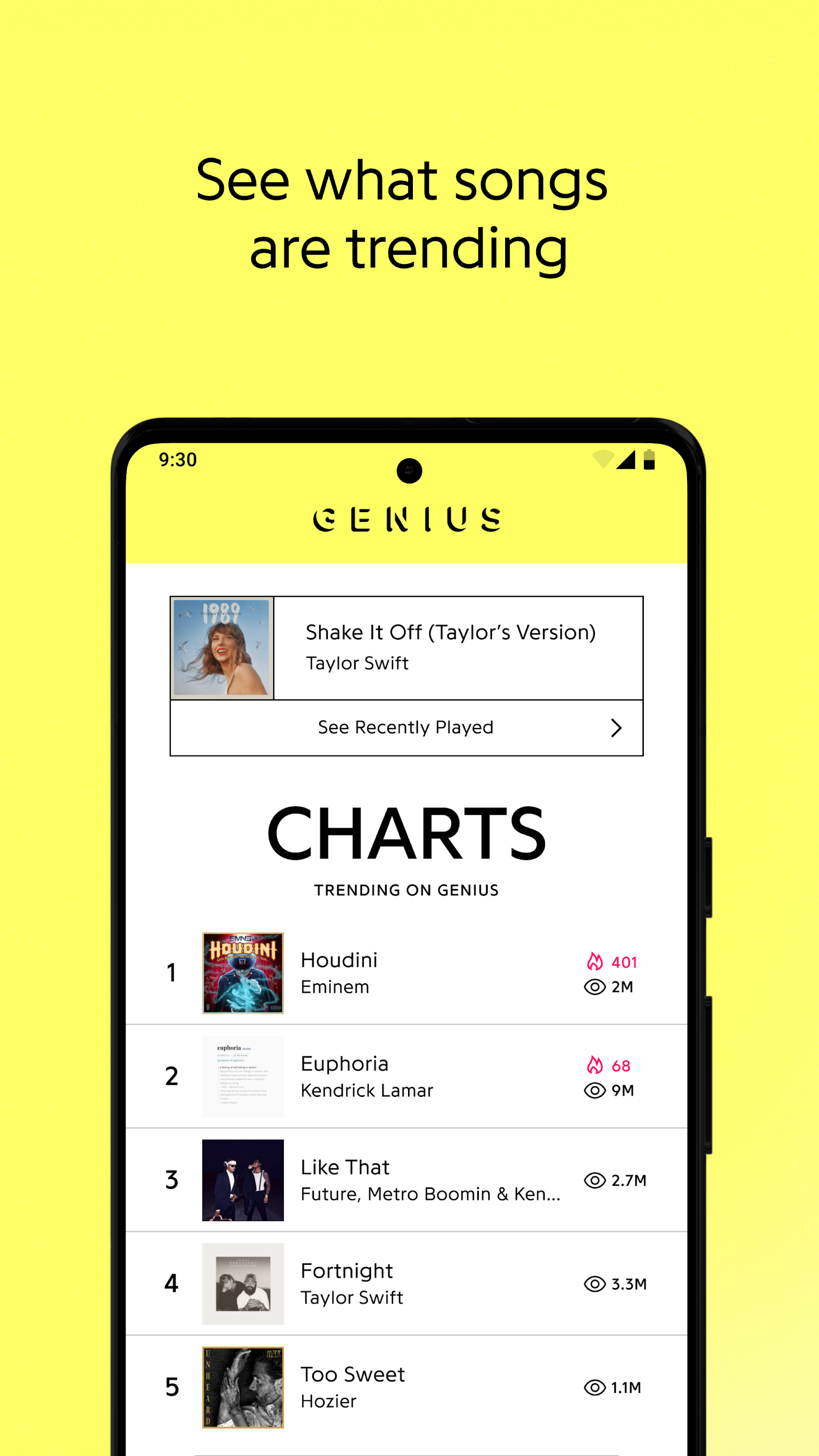 اسکرین شات 2 برنامه Genius — Song Lyrics Finder
