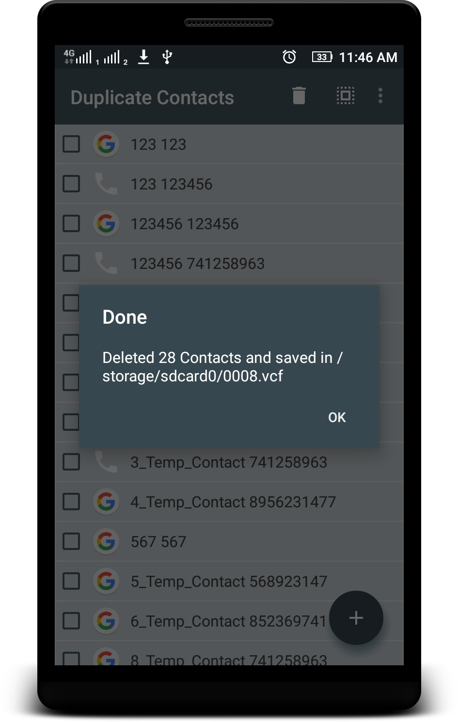 اسکرین شات 8 برنامه Duplicate Contacts Remover