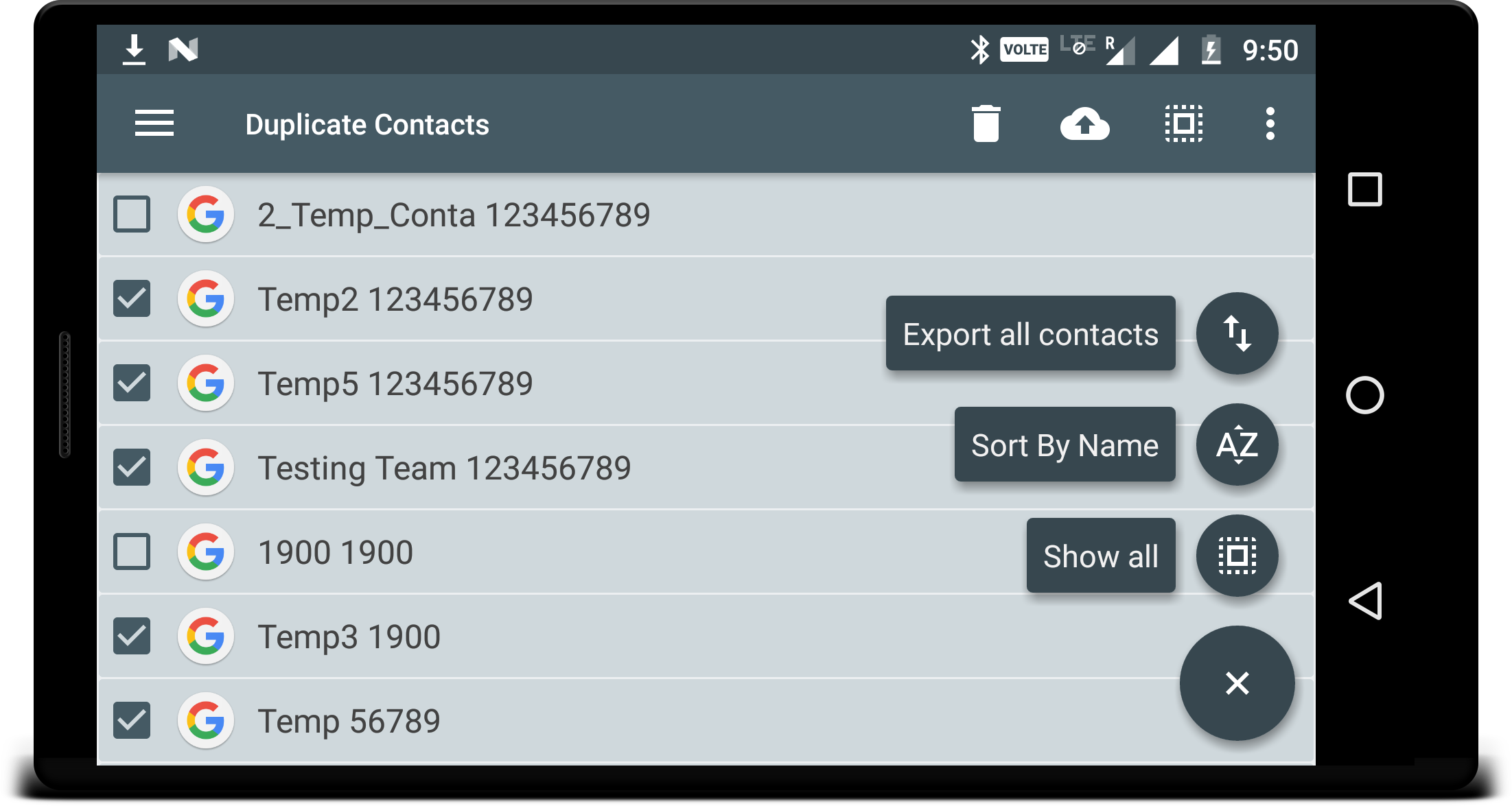 اسکرین شات 1 برنامه Duplicate Contacts Remover