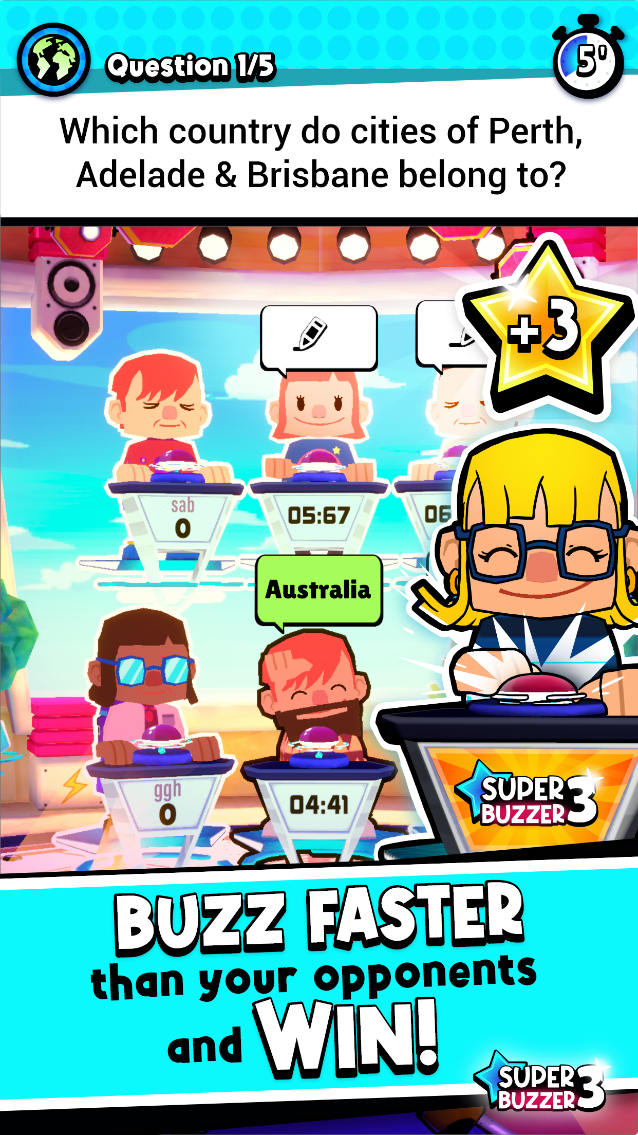 اسکرین شات 2 بازی Superbuzzer 3 Trivia Game