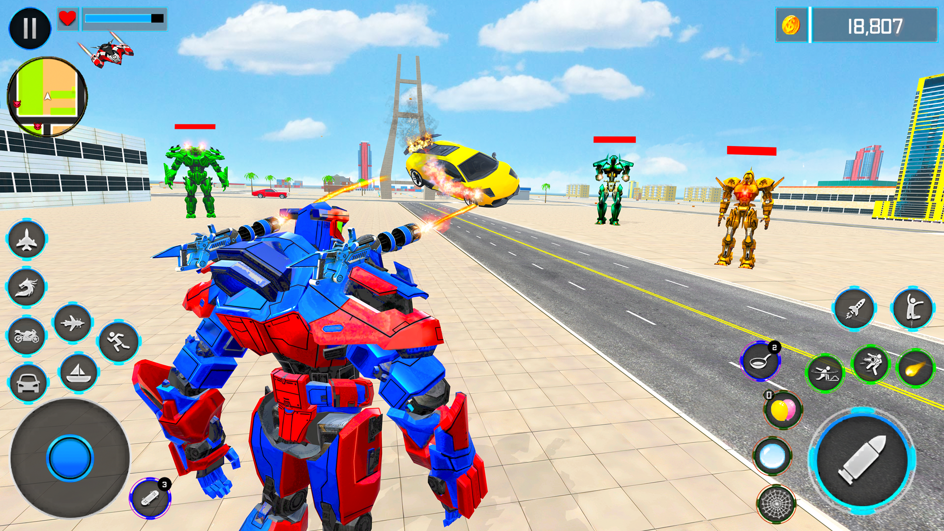 اسکرین شات 2 برنامه Robot Transform War Car Games