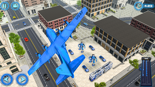 اسکرین شات 3 بازی US Police Plane Robot Car Bike - Transporter Games