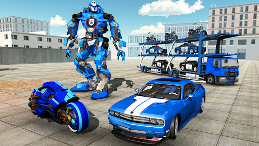اسکرین شات 7 بازی US Police Plane Robot Car Bike - Transporter Games