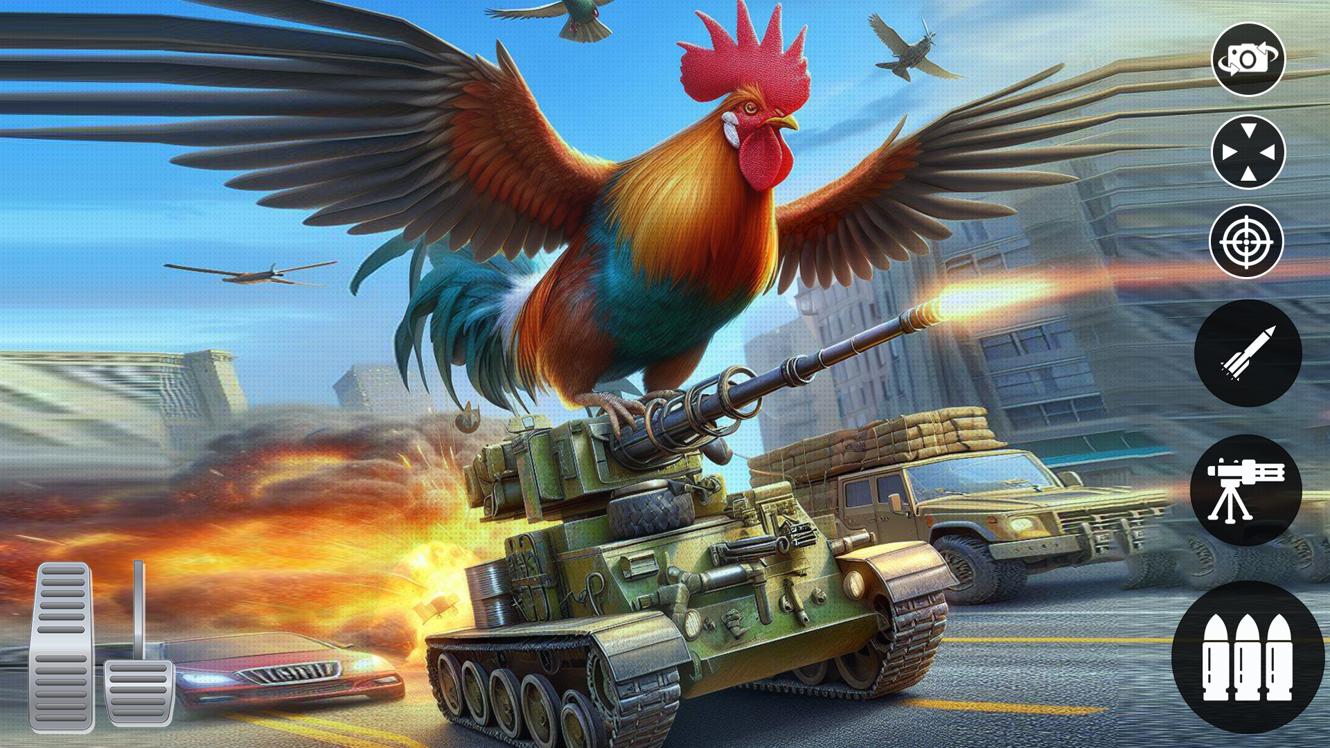 اسکرین شات 2 بازی Rooster Fights Chicken 3D Game