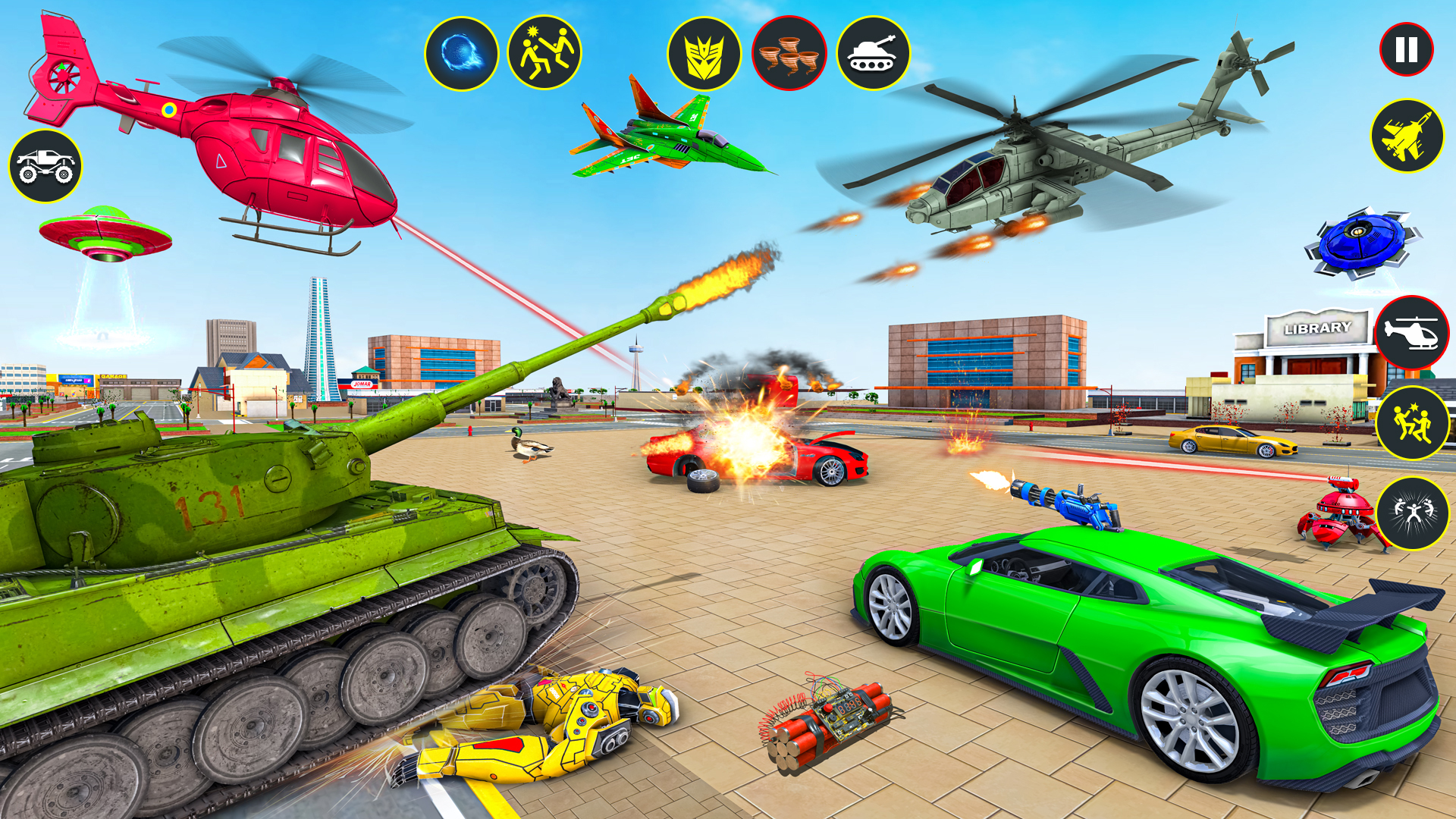 اسکرین شات 1 برنامه Helicopter Robot Car Game 3d